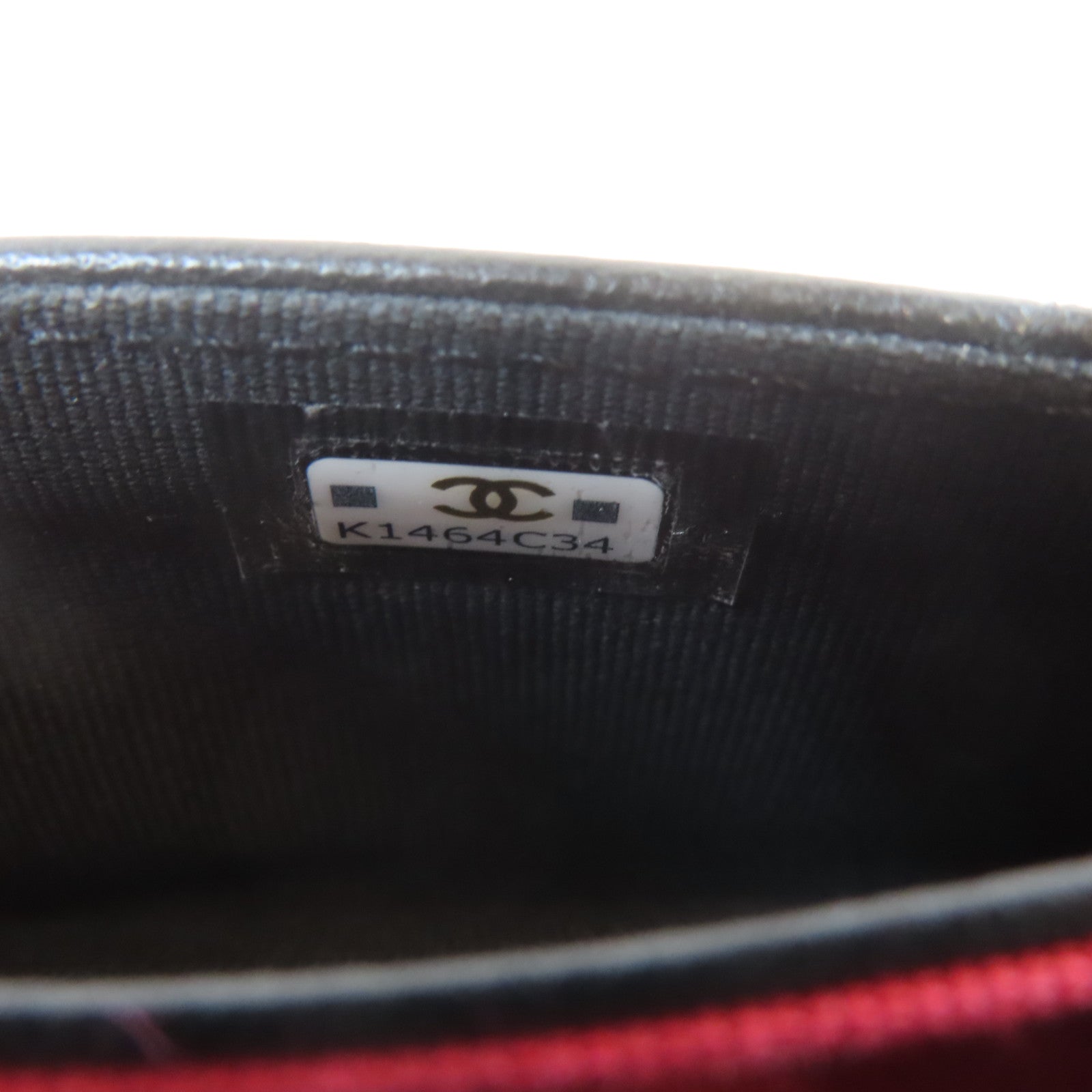 CHANEL 菱格羊皮皮革Card Case金扣卡片套黑色