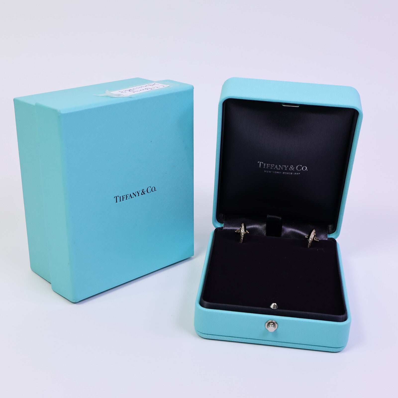 TIFFANY＆CO 18K玫瑰金T1 Earrings鑽石耳環