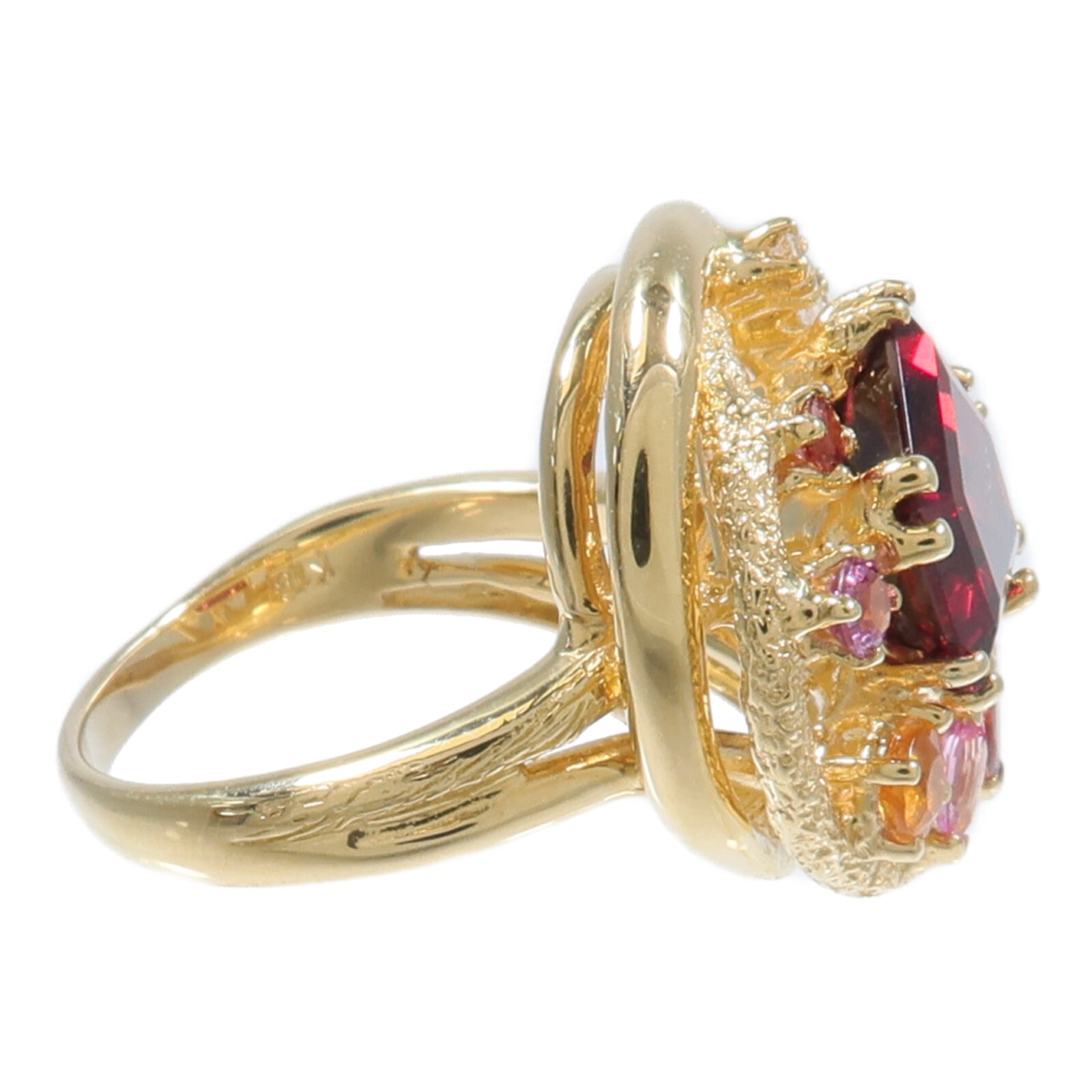 JEWELRY 18K黃金Rhodolite Garnet Diamond Ring紅榴石/鑽石戒指
