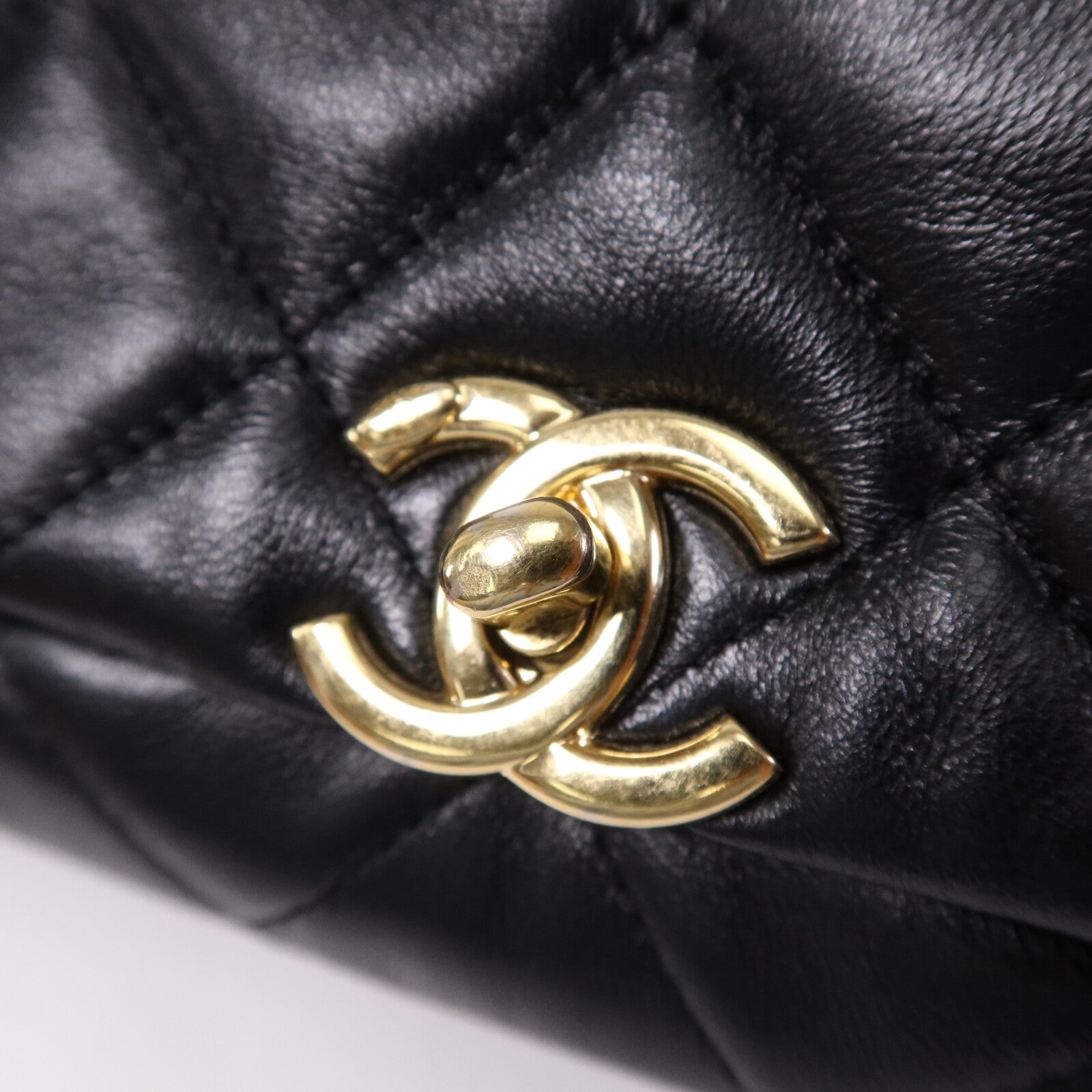 CHANEL 羊皮皮革2 Way Shoulder Bag金扣鏈帶手挽肩背兩用袋