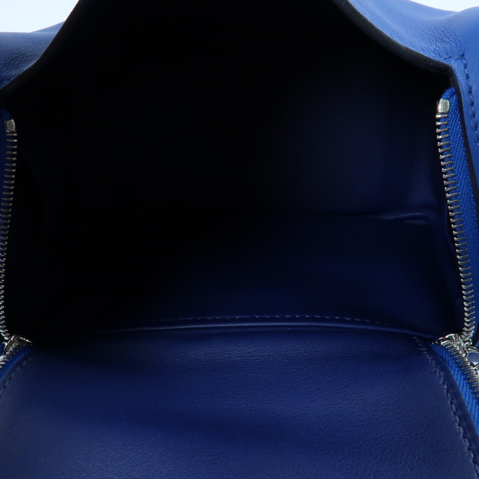 HERMES Swift皮革Mini Lindy銀扣手挽肩背兩用袋Bleu Royal/Bleu Saphir