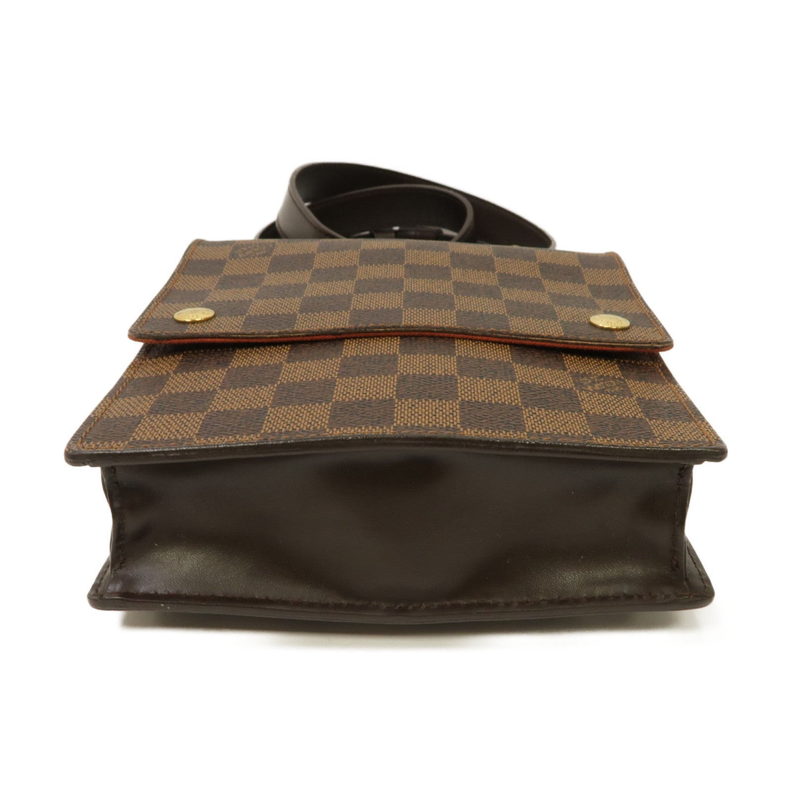 LOUIS VUITTON 【激減優惠】Damier Portello Shoulder Bag金扣肩背袋Ebene