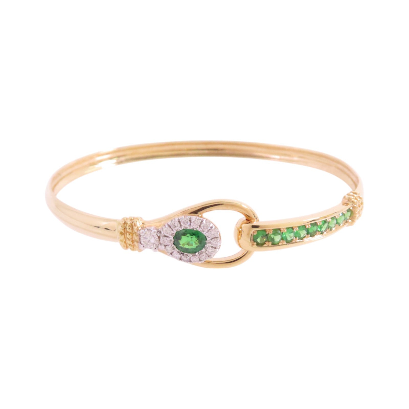 JEWELRY 18K黃金/鑽石/石榴石Diamond Garnet Bangle手鐲