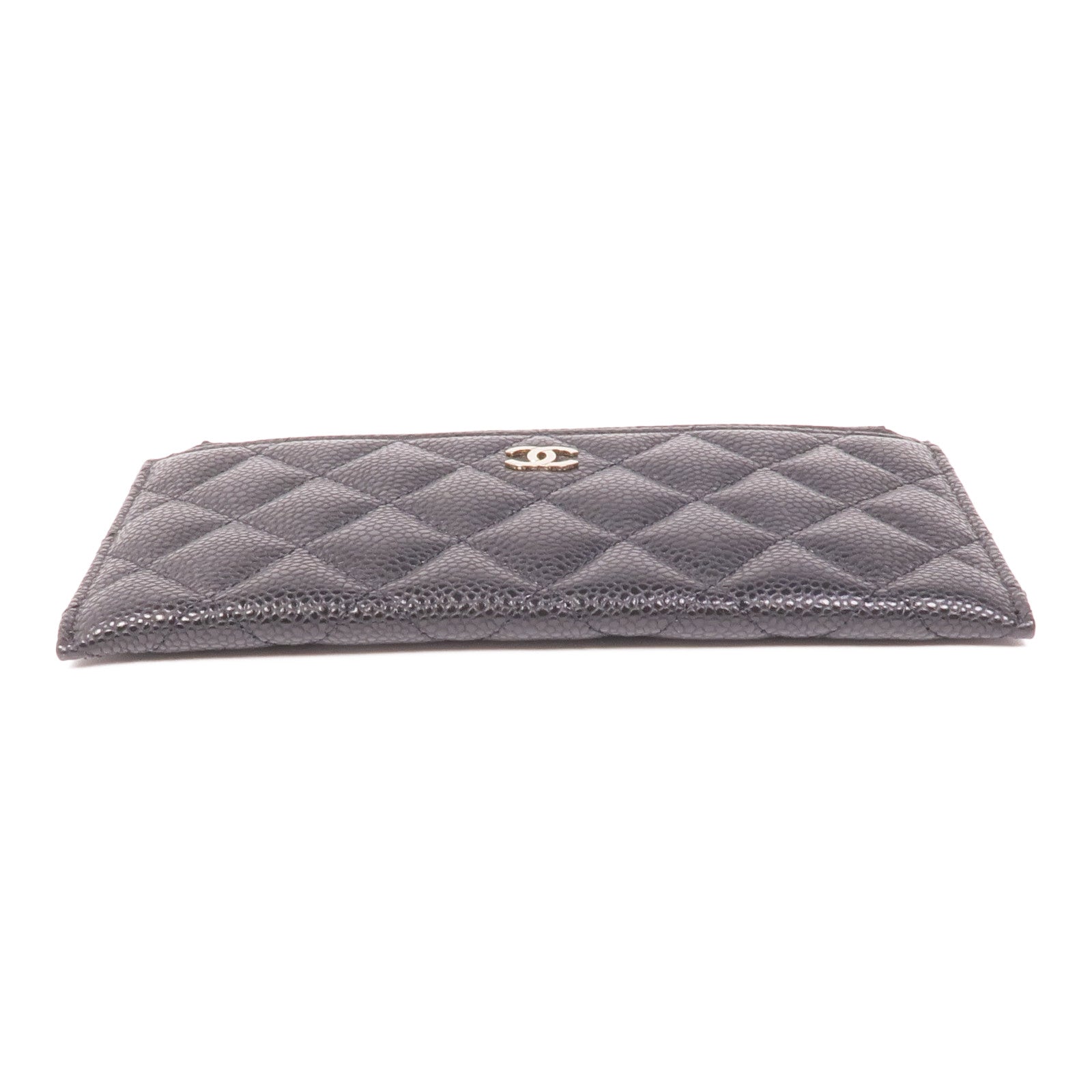 CHANEL 牛皮皮革Long Wallet金扣長錢包