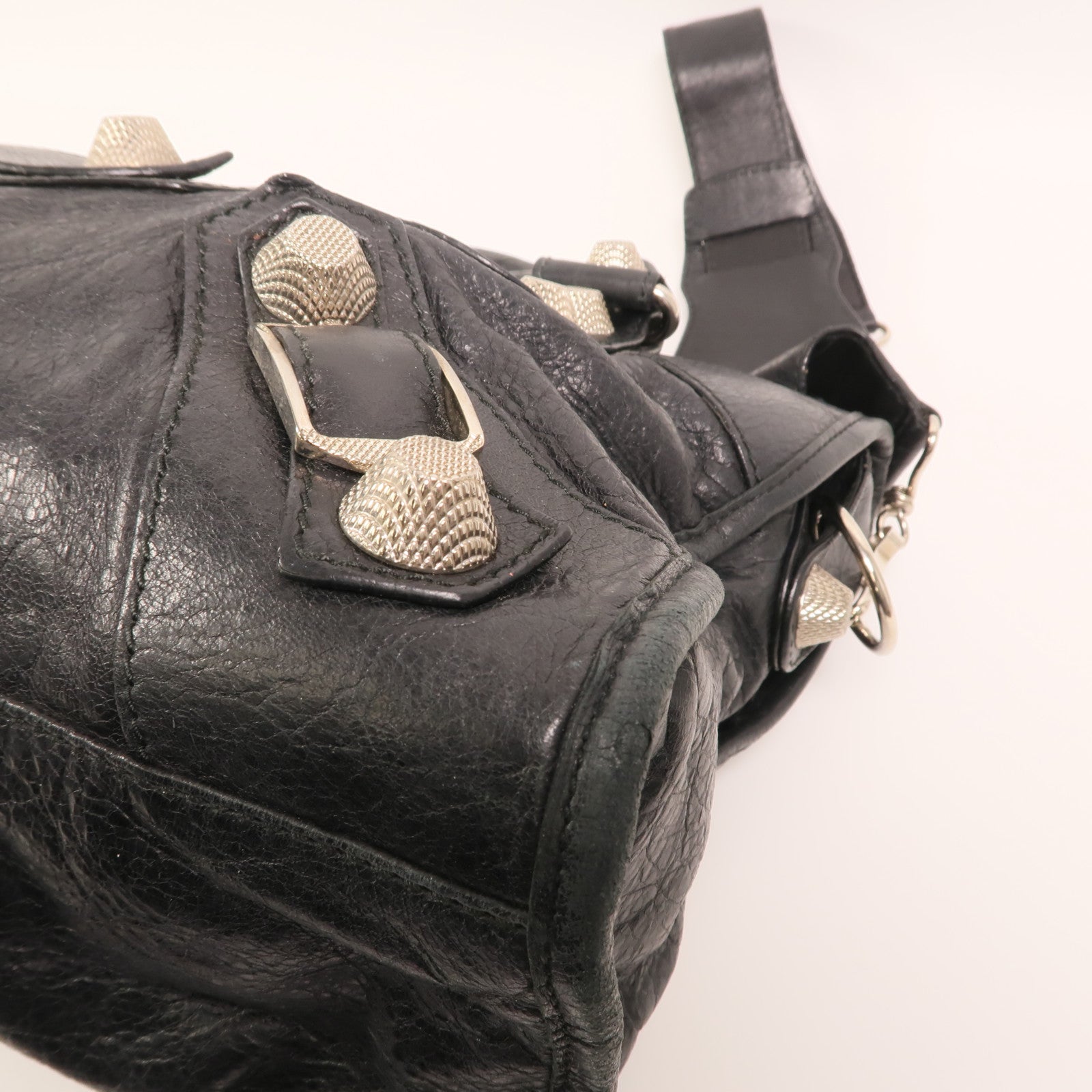 BALENCIAGA 牛皮皮革City Bag銀扣手挽肩背兩用袋