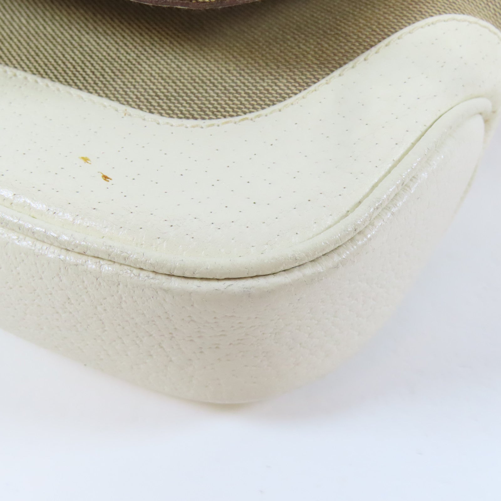 GUCCI 【激減優惠】帆布/皮革Jackie Handbag銀扣手挽袋啡色/白色