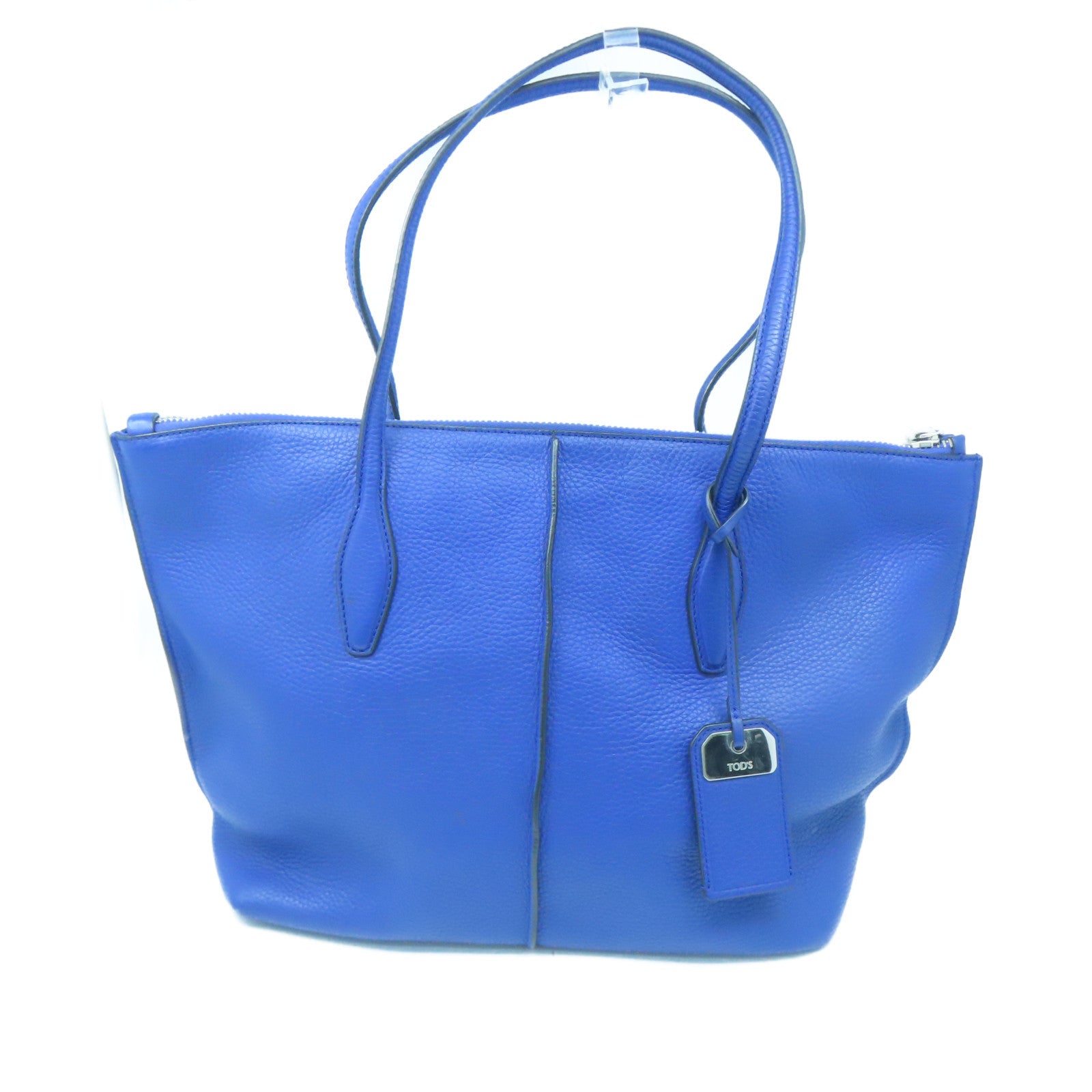 TOD'S cowhide leather Shoulder Bag silver buckle shoulder bag blue