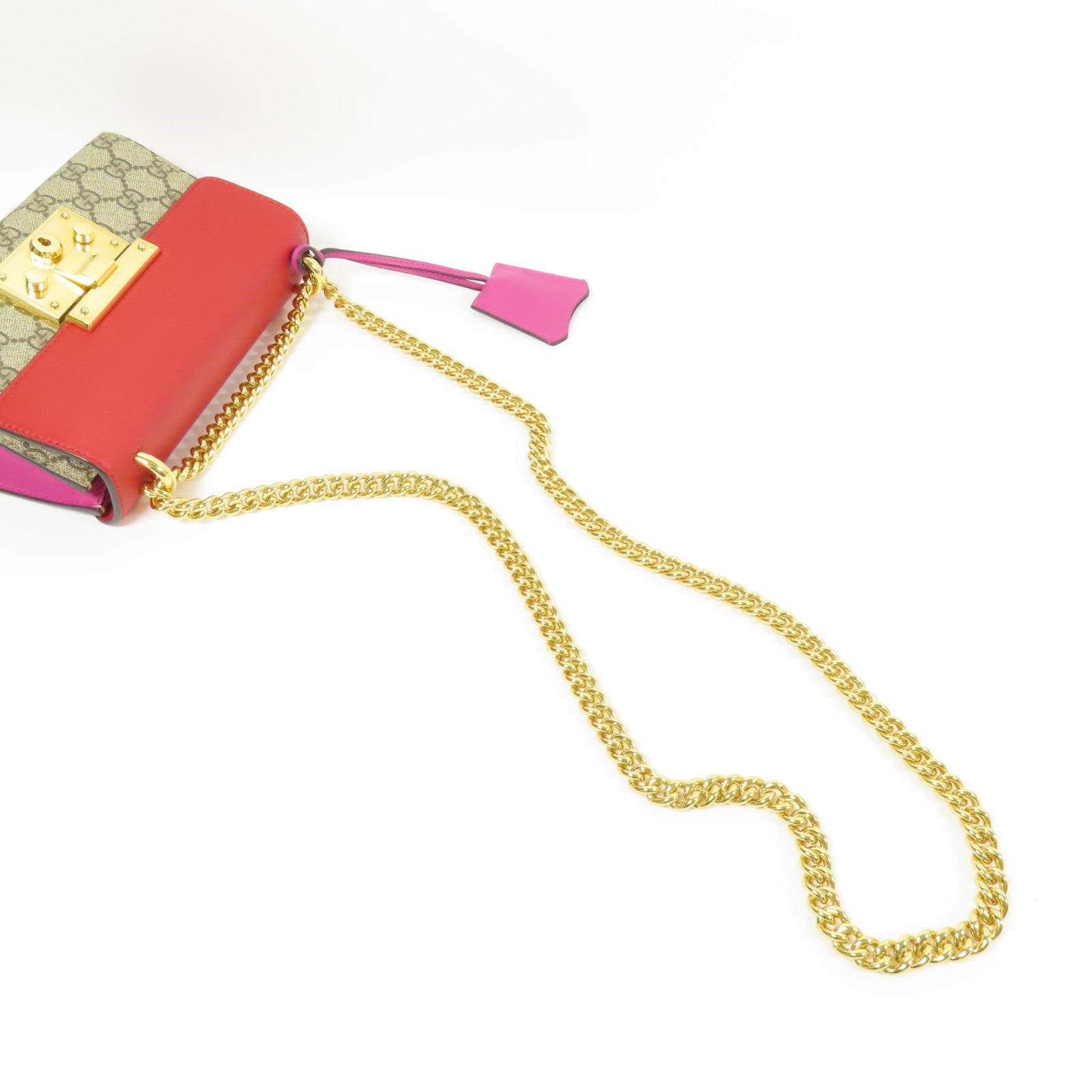 GUCCI 塗層帆布Paddle Lock Small金扣肩背袋