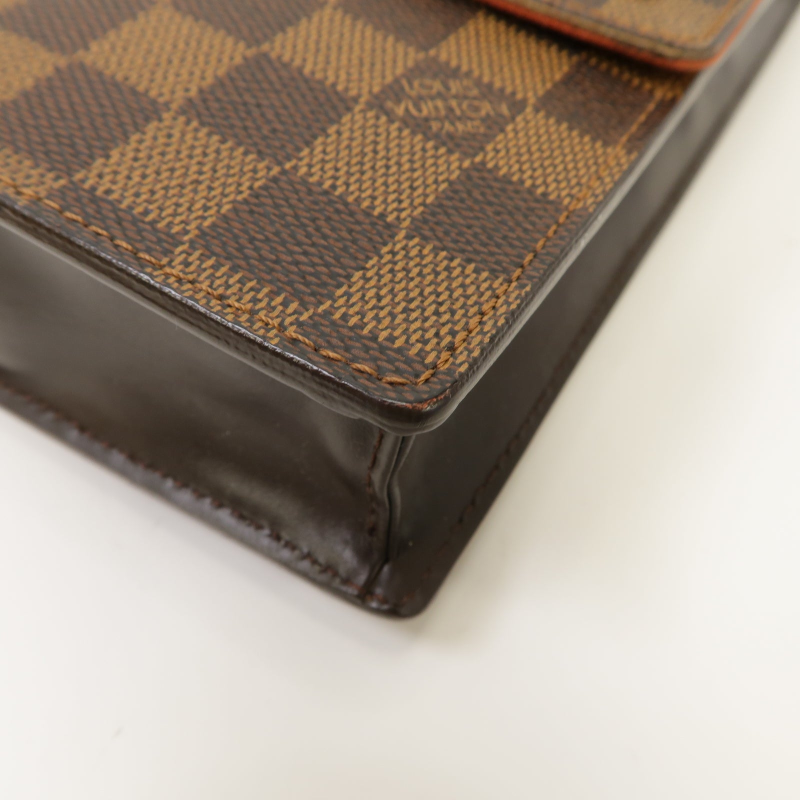 LOUIS VUITTON 【激減優惠】Damier Portello Shoulder Bag金扣肩背袋Ebene