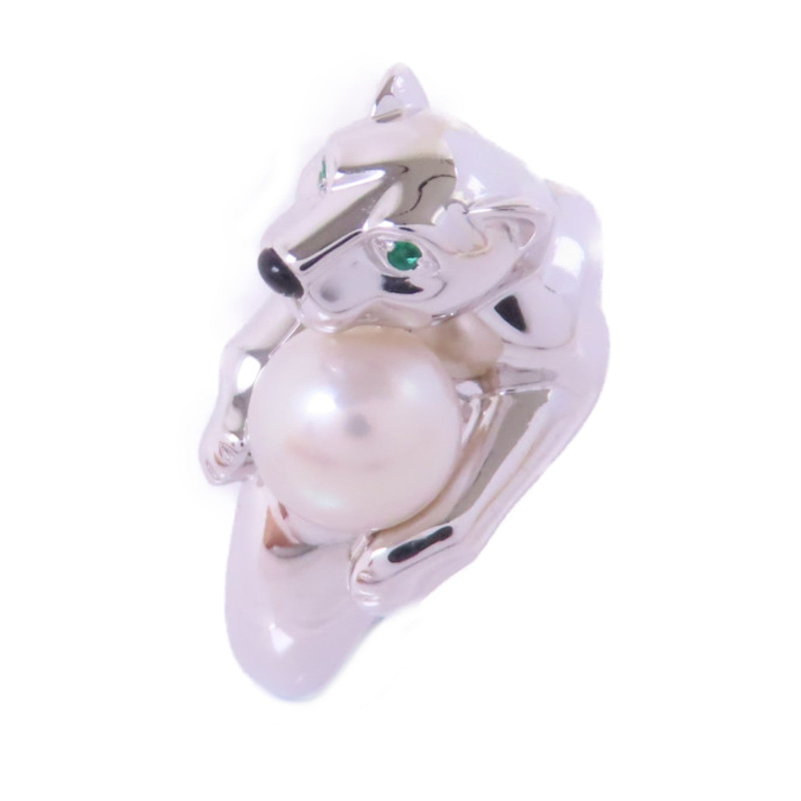 CARTIER 18K白金/珍珠Pearl Ring戒指#51/US#5.25