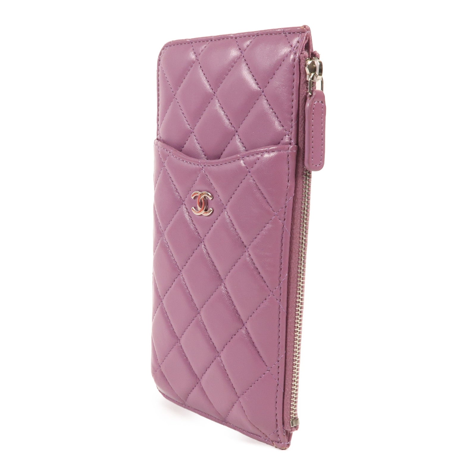 CHANEL 羊皮皮革Clutch Bag銀扣手拿包