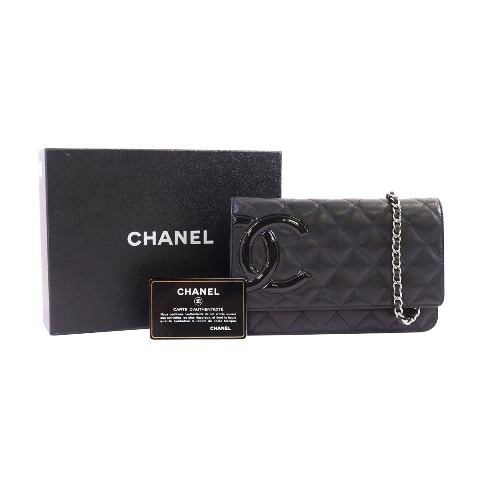 CHANEL 牛皮皮革WOC Wallet On Chain銀扣鏈帶肩背袋