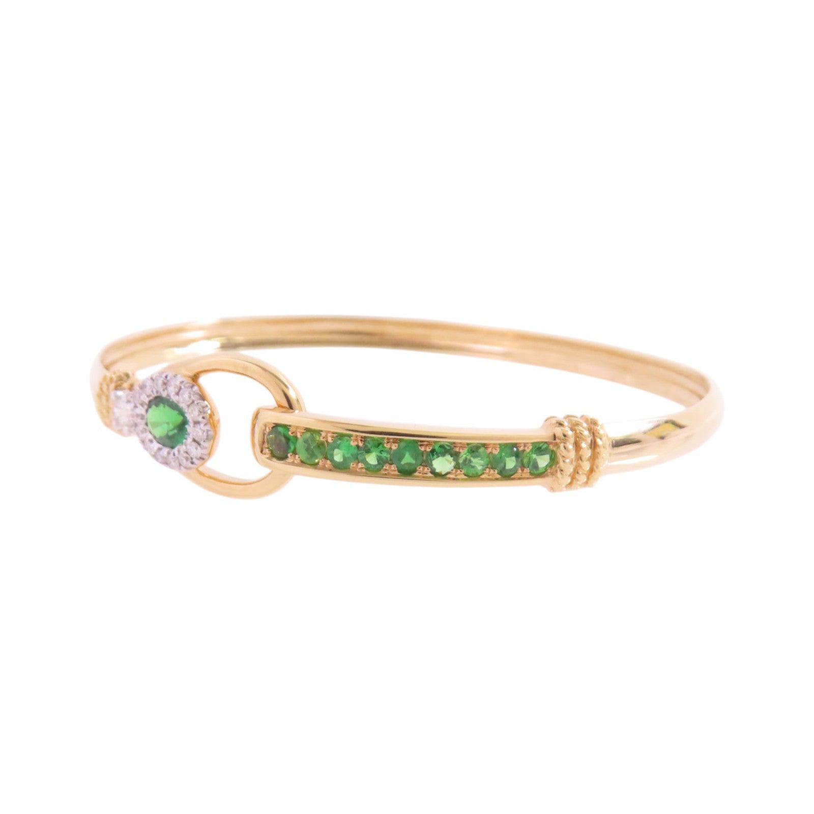 JEWELRY 18K黃金/鑽石/石榴石Diamond Garnet Bangle手鐲