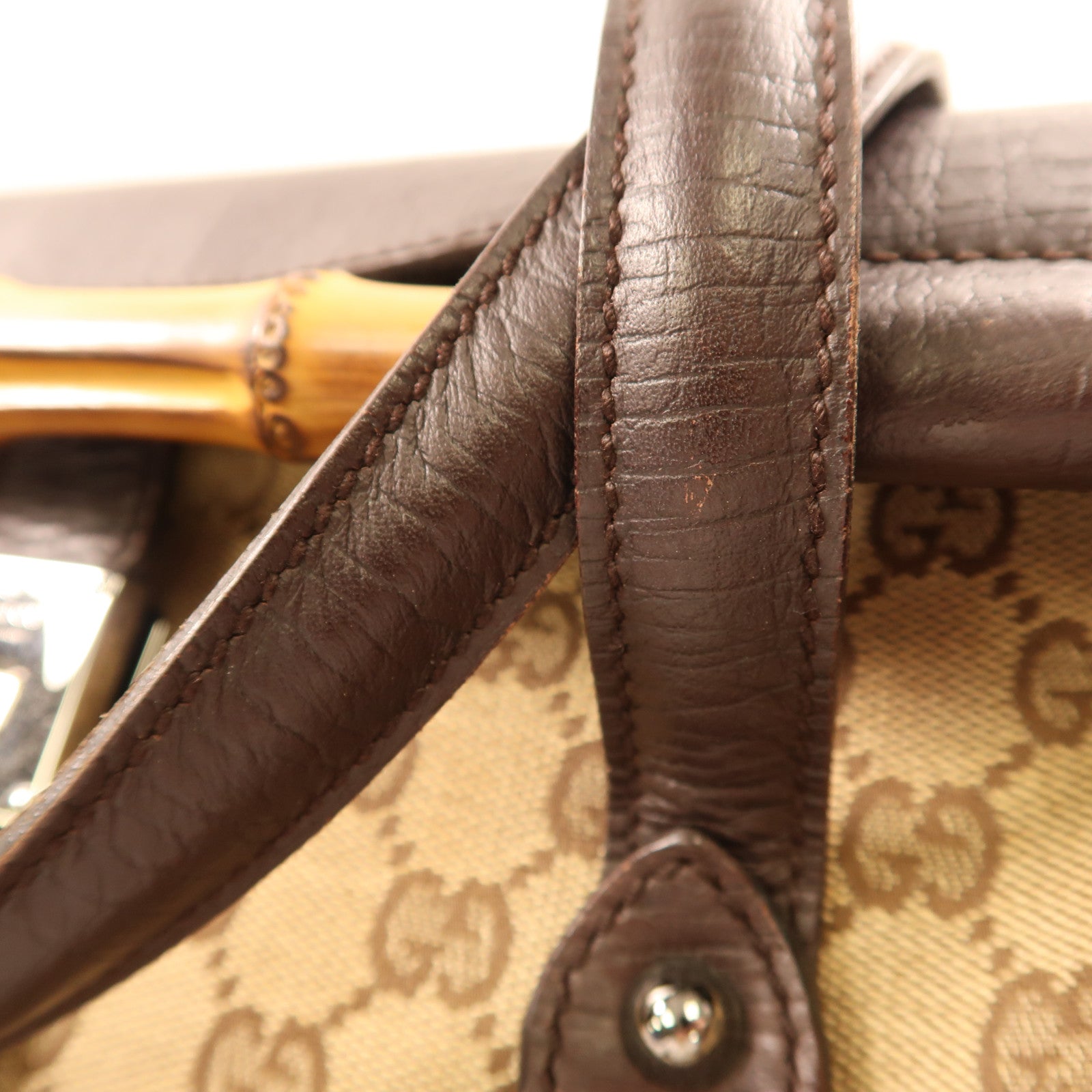 GUCCI 塗層帆布Hand Bag銀扣手挽袋