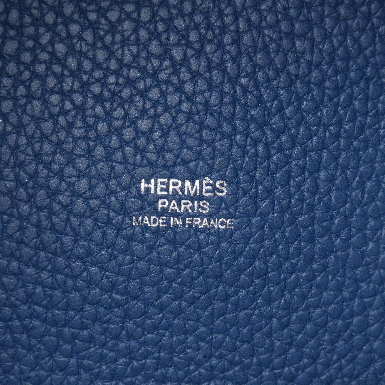 HERMES Clemence皮革Picotin GM手挽袋Bleu Agate