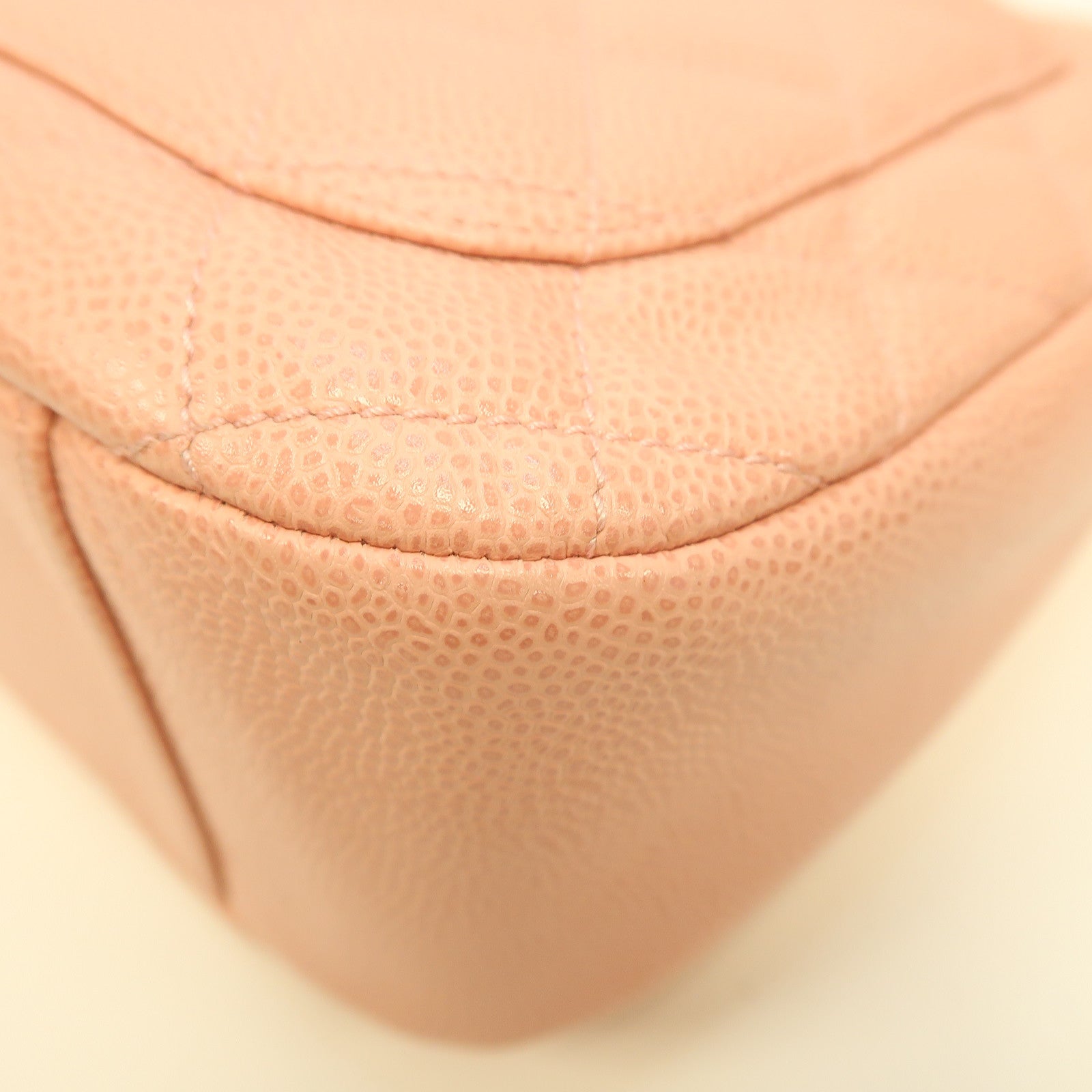 CHANEL 菱格Caviar皮革Vintage Chain Shoulder Bag金扣鏈帶肩背袋粉紅色