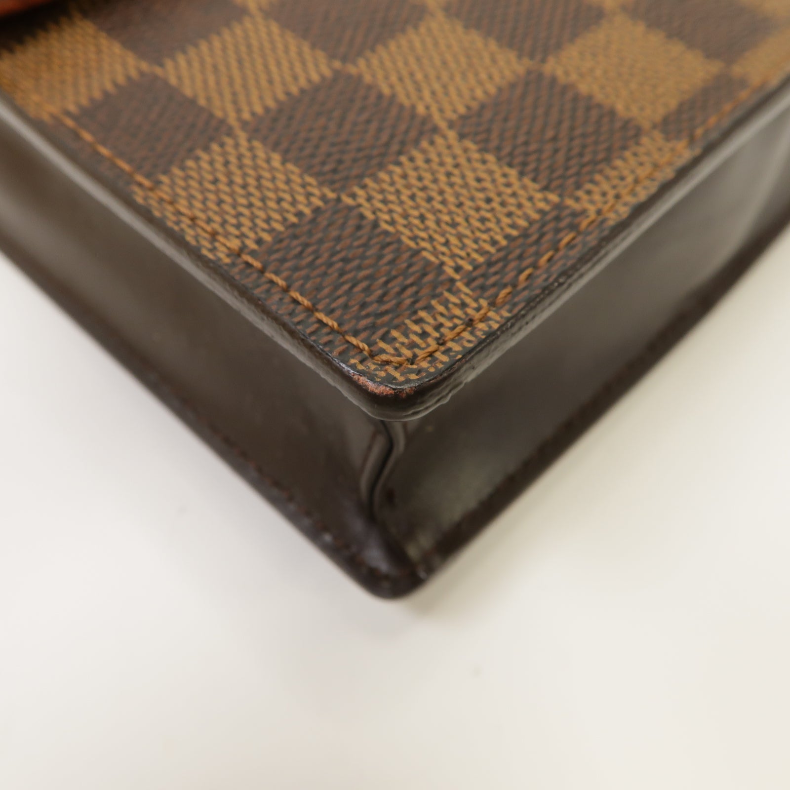 LOUIS VUITTON 【激減優惠】Damier Portello Shoulder Bag金扣肩背袋Ebene