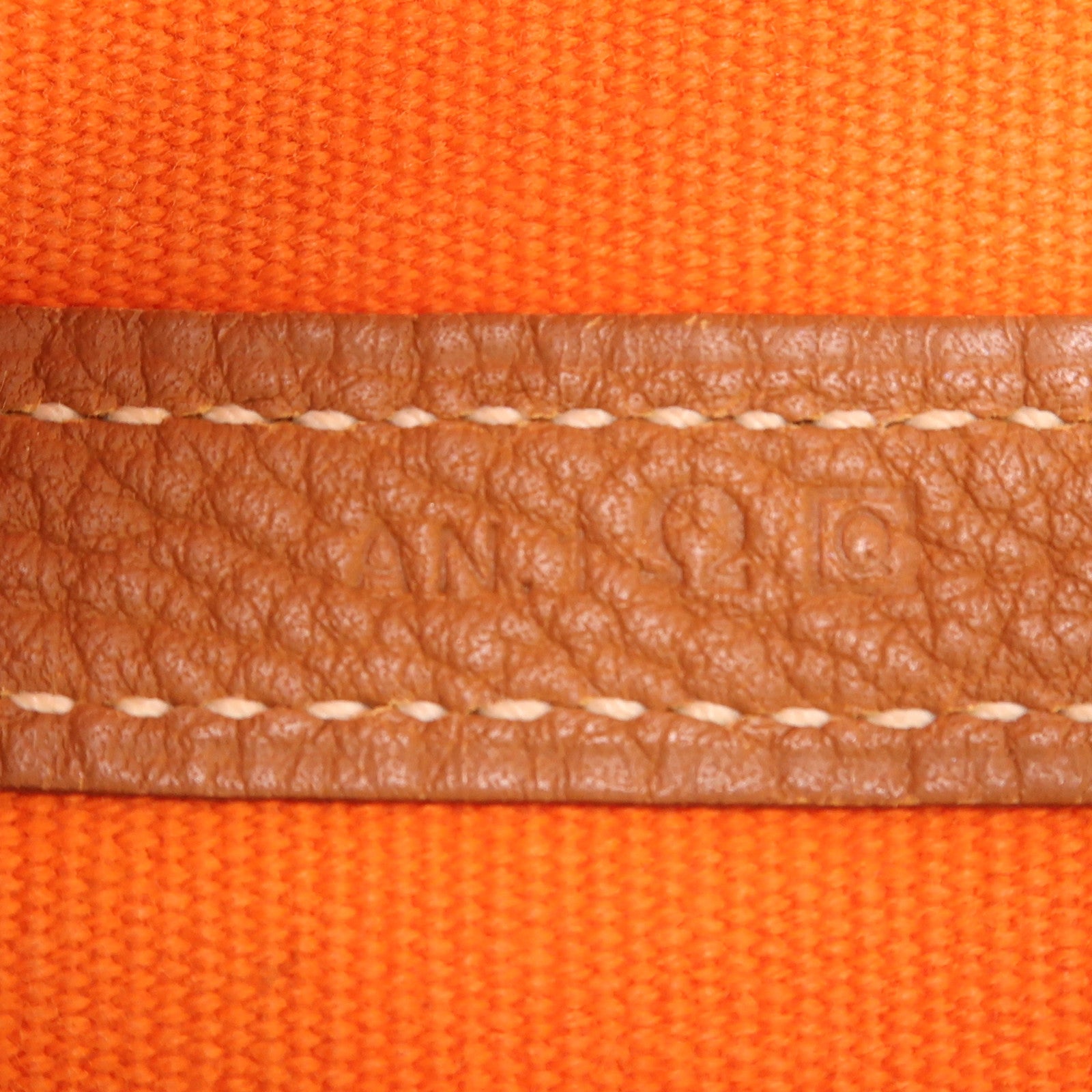 HERMES 帆布/皮革Garden Party PM銀扣手挽袋