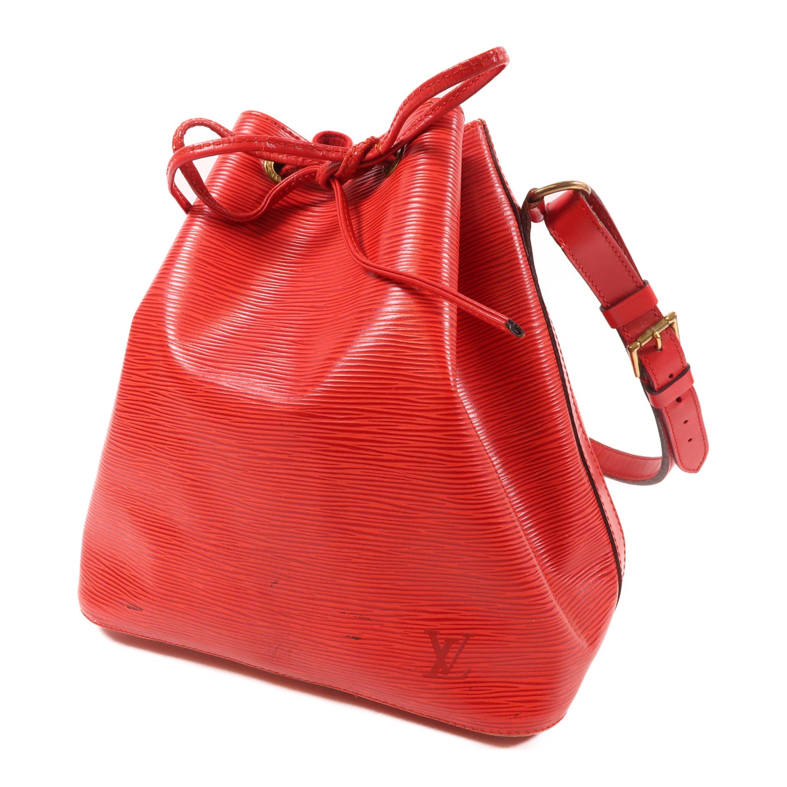 LOUIS VUITTON Epi Petit Noe金扣肩背袋紅色