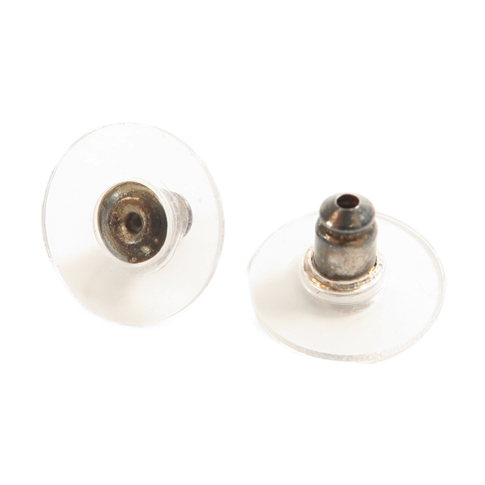 CHANEL (PRICE DOWN) CC Earring Metal Silver/Black