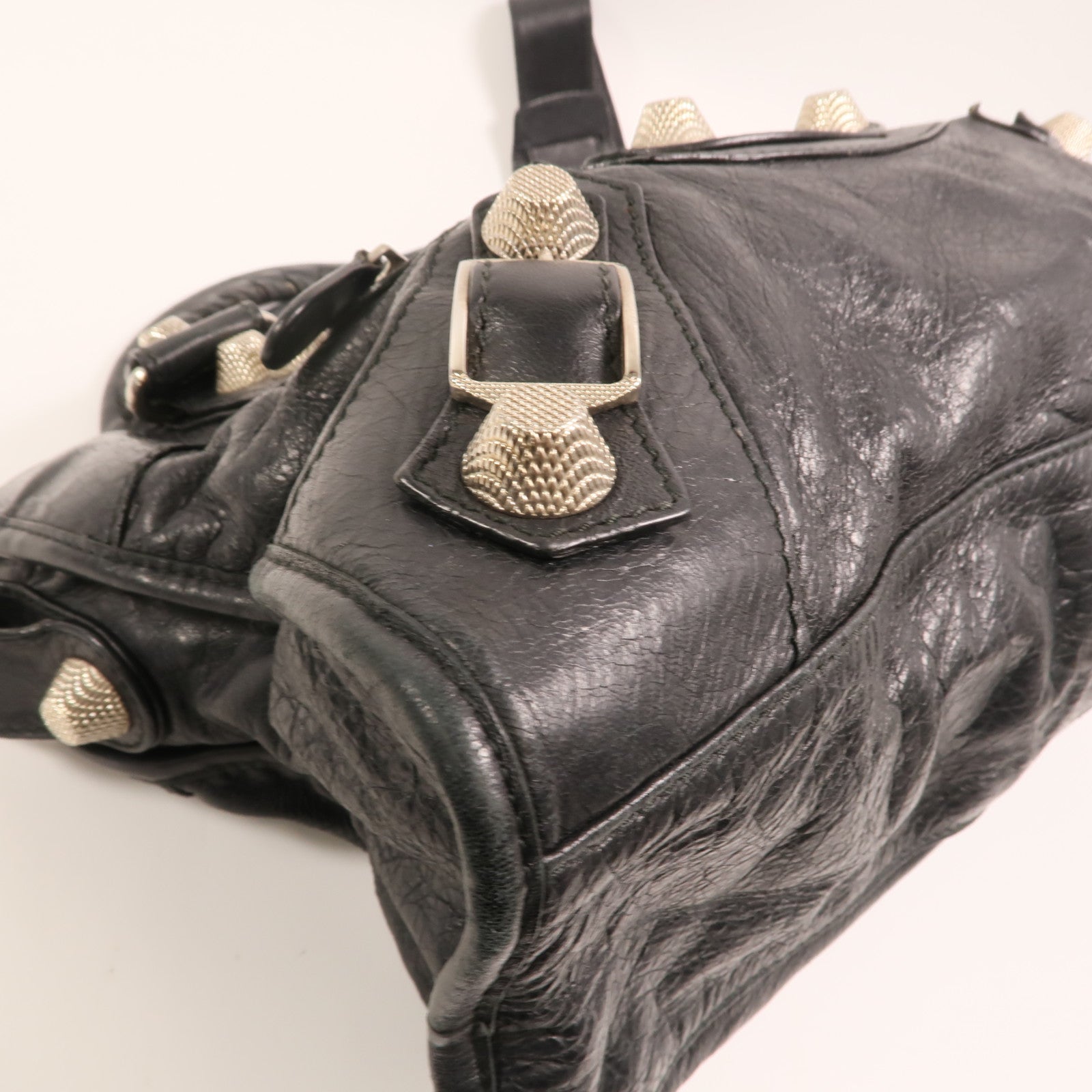 BALENCIAGA 牛皮皮革City Bag銀扣手挽肩背兩用袋