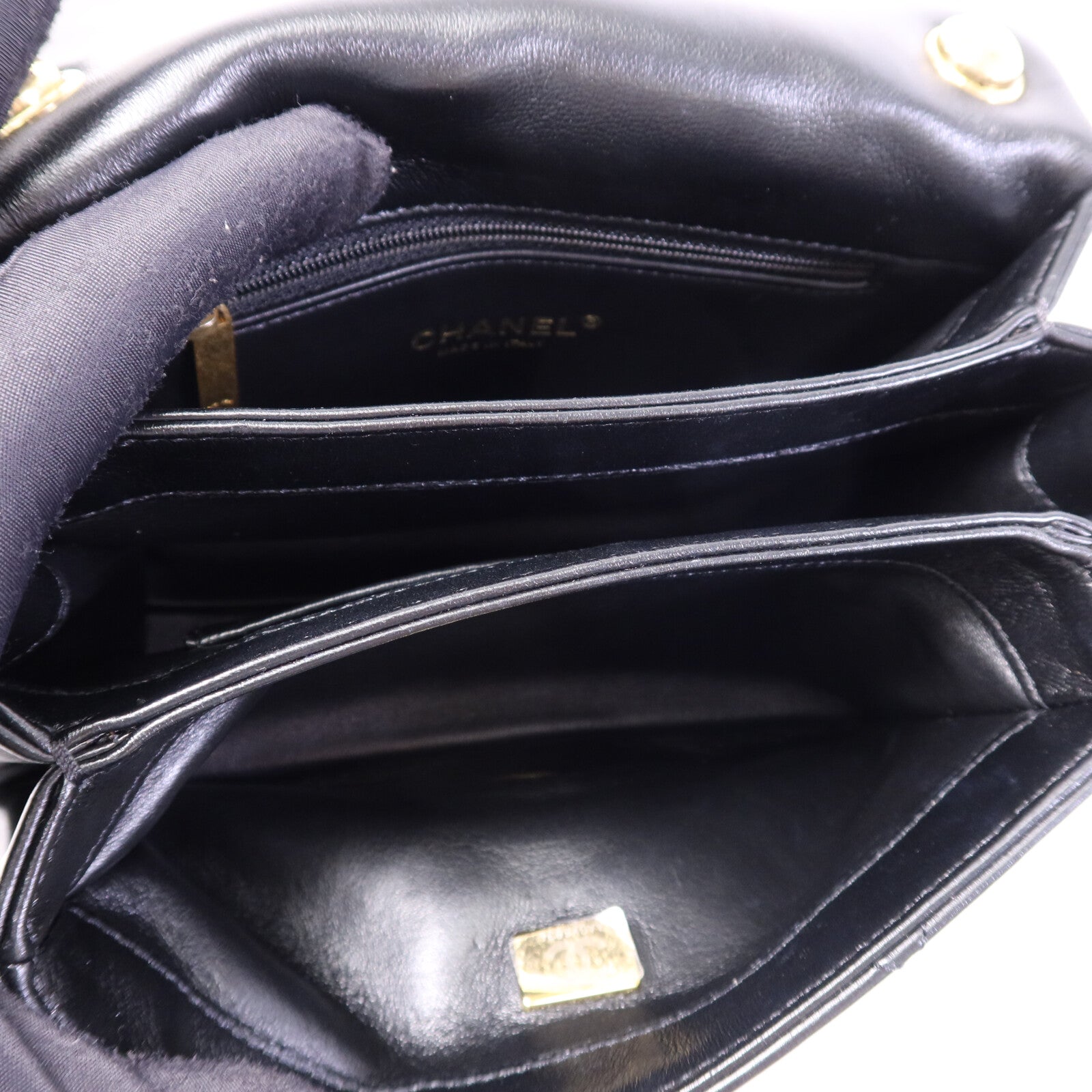 CHANEL 羊皮皮革2 Way Shoulder Bag金扣鏈帶手挽肩背兩用袋