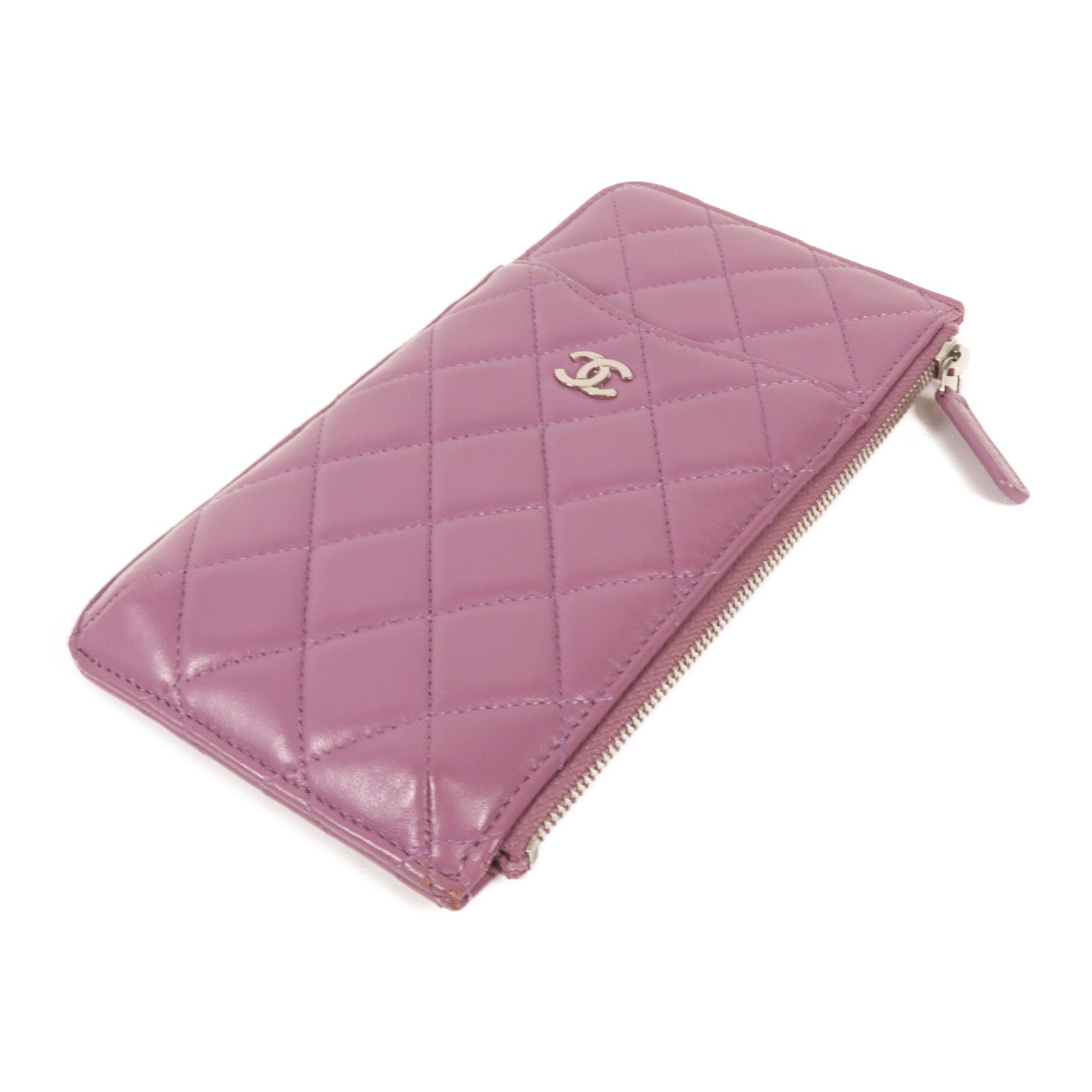 CHANEL 羊皮皮革Clutch Bag銀扣手拿包