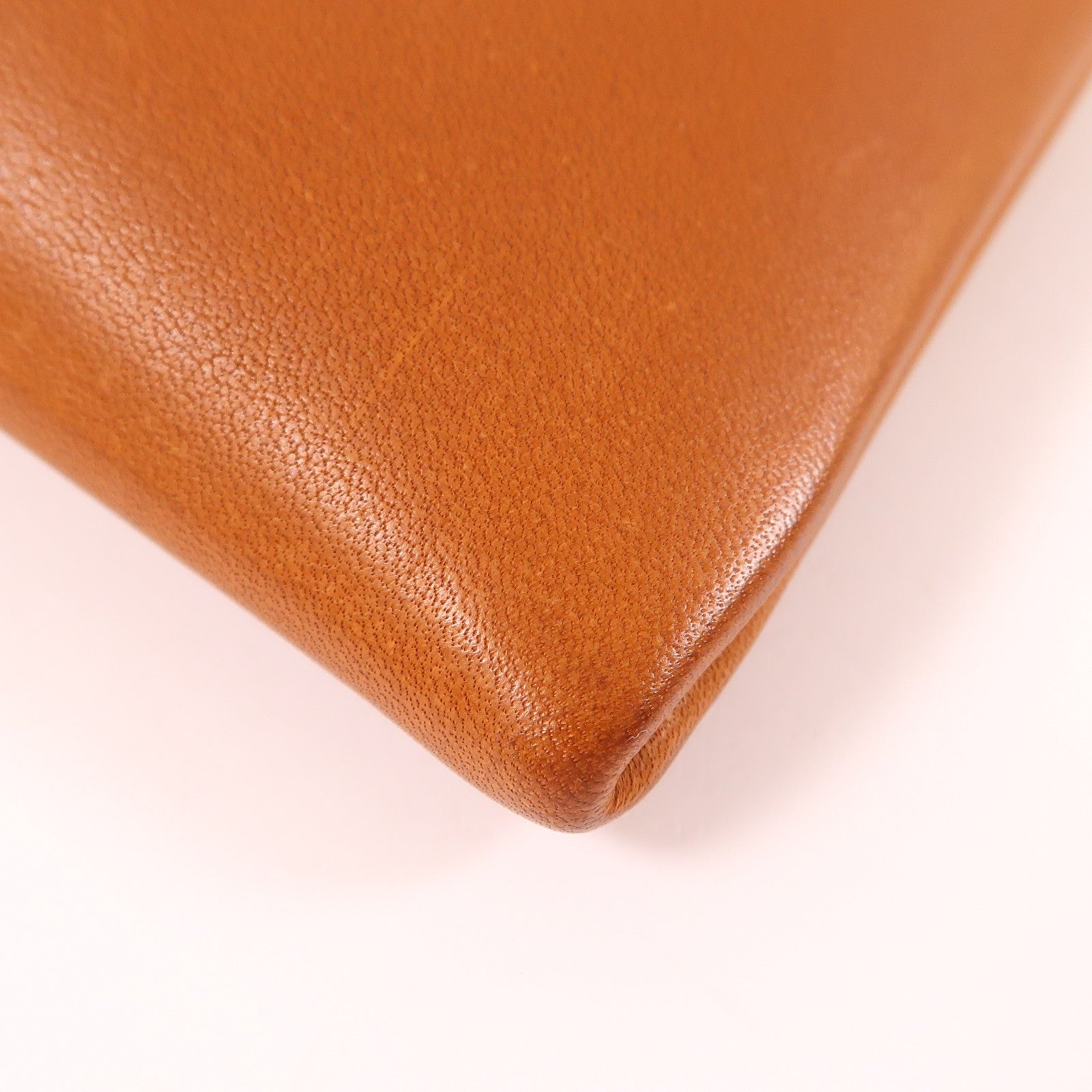 HERMES 絲質/皮革Silky City 33肩背袋Beige/Gold