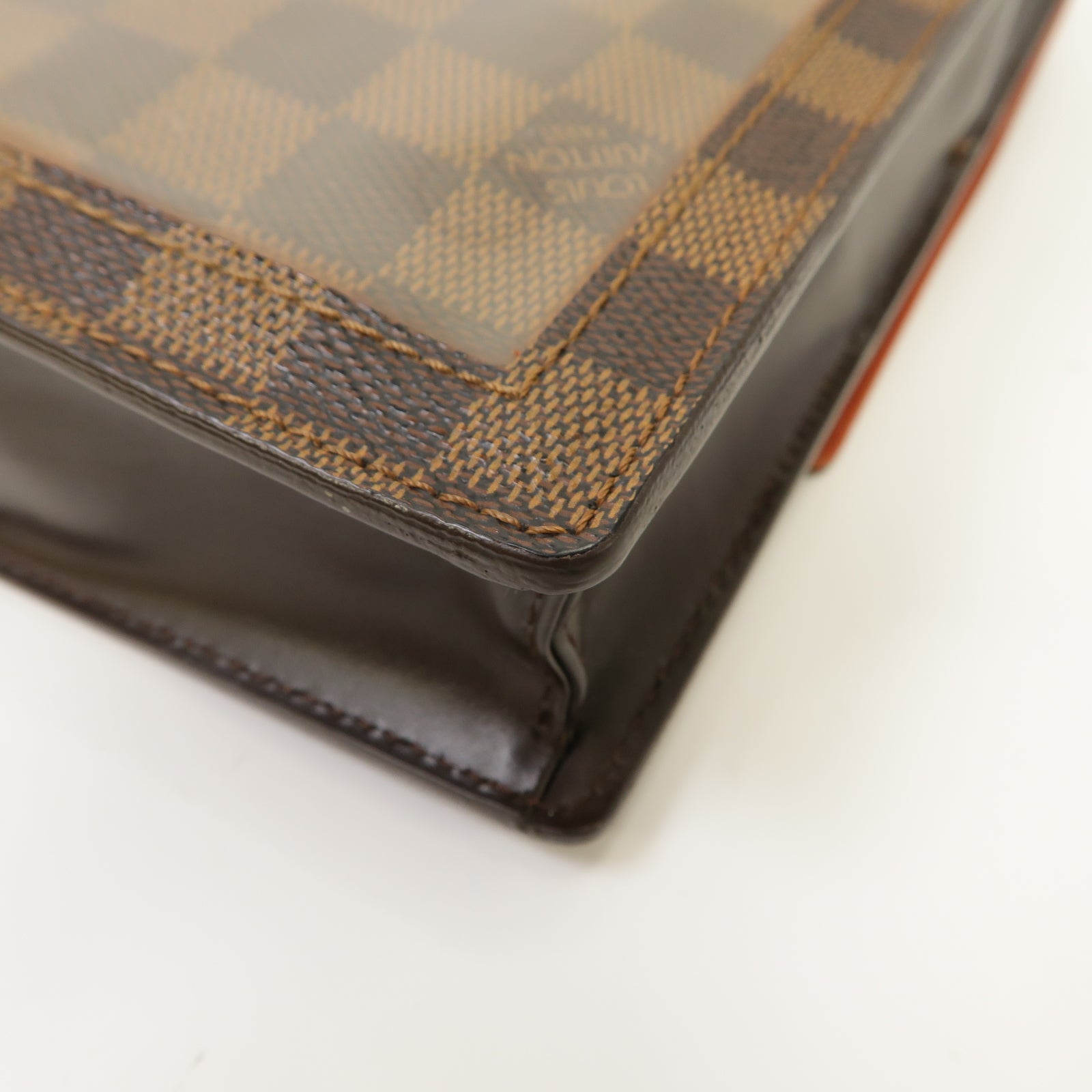 LOUIS VUITTON 【激減優惠】Damier Portello Shoulder Bag金扣肩背袋Ebene