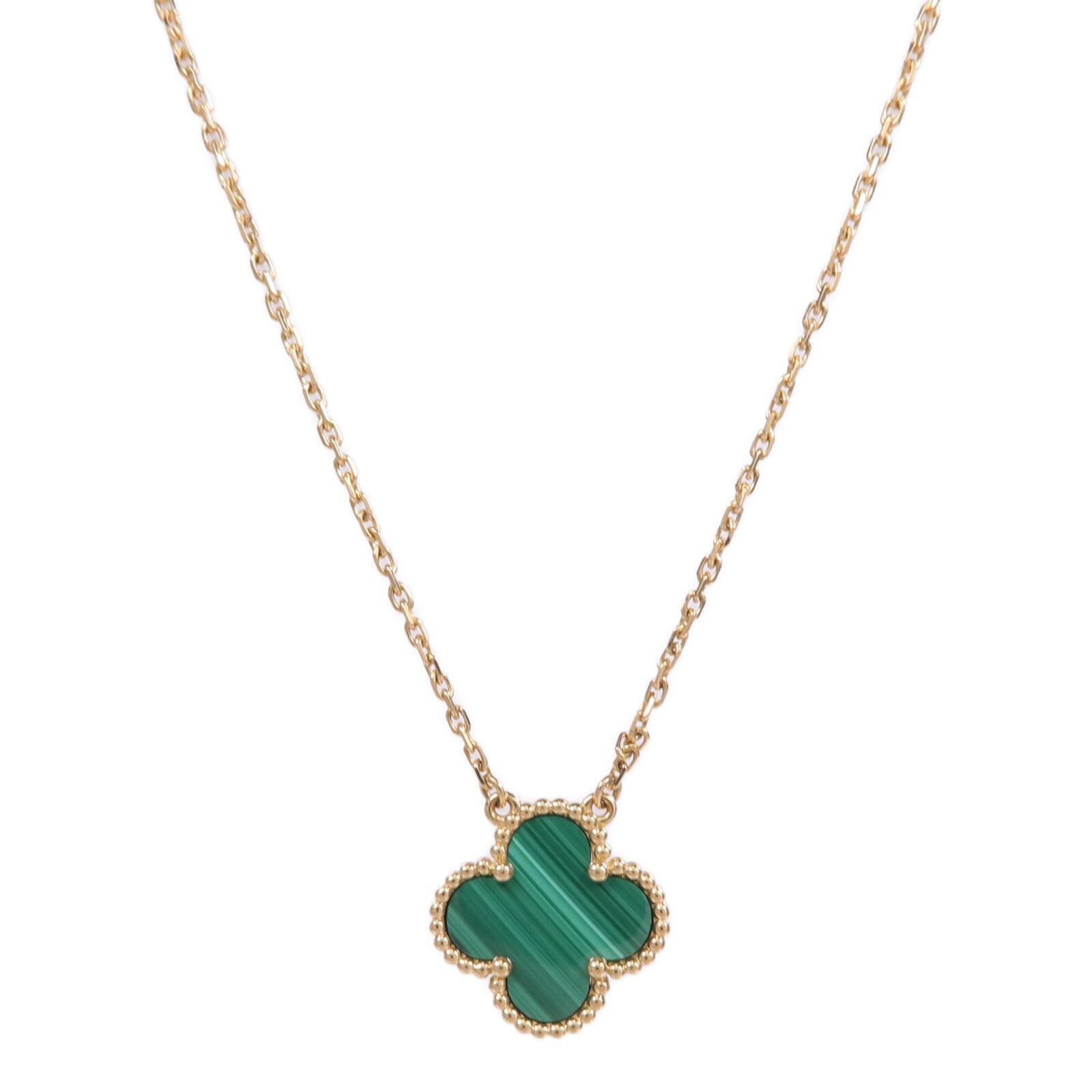 Van Cleef & Arpels 18K黃金Vintage Alhambra Pendant孔雀石項鍊
