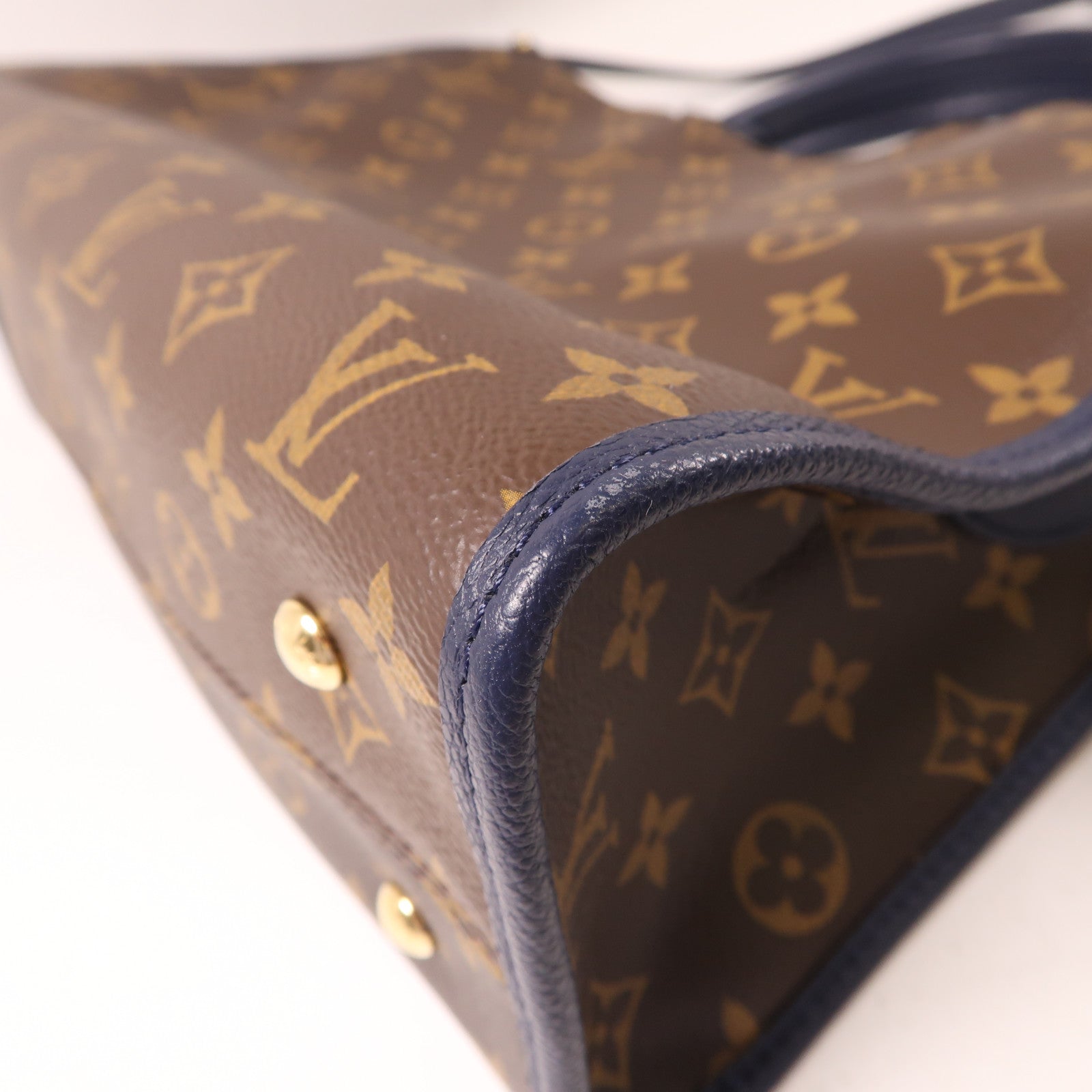 LOUIS VUITTON Monogram Popincourt PM金扣手挽肩背兩用袋啡色/深藍色