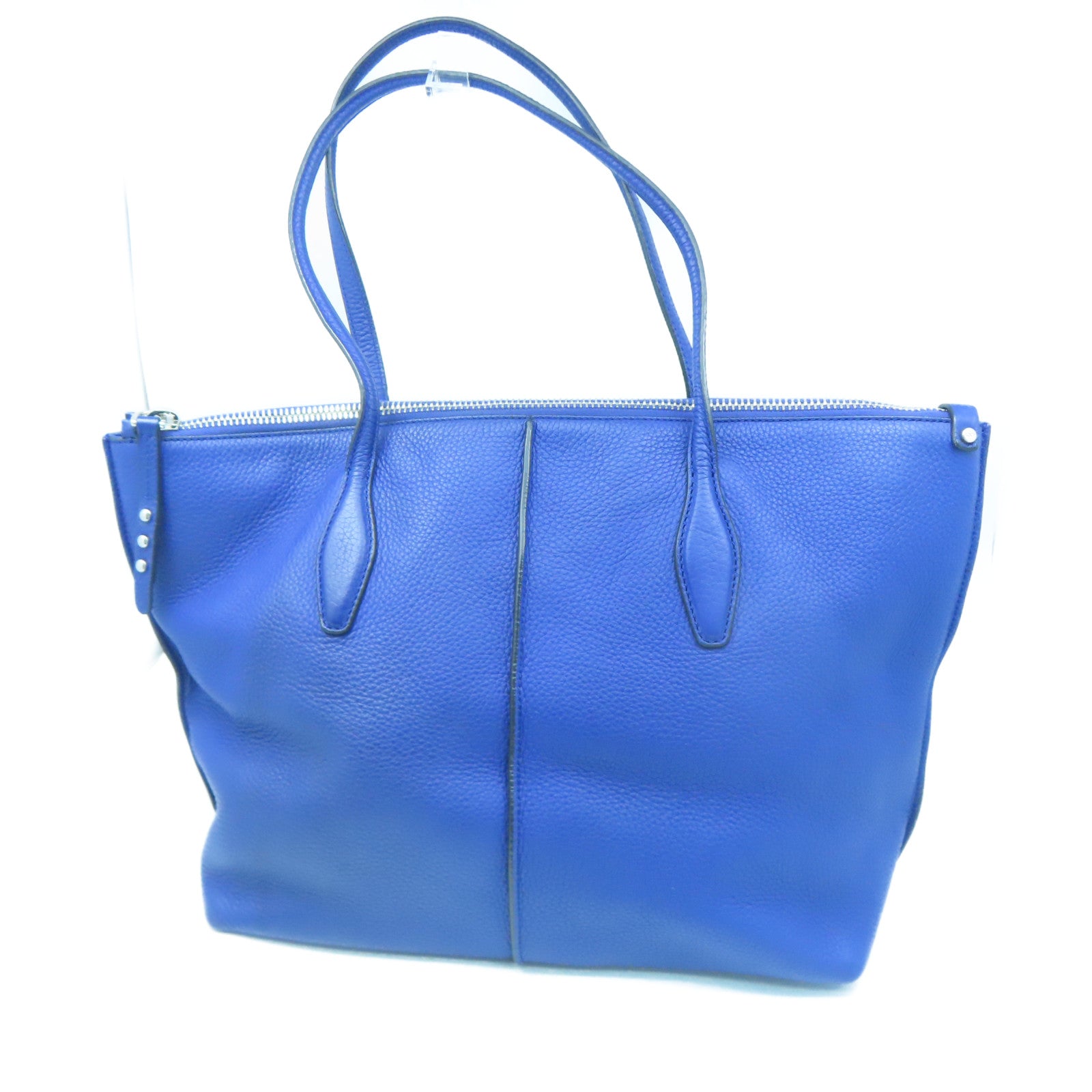 TOD'S cowhide leather Shoulder Bag silver buckle shoulder bag blue