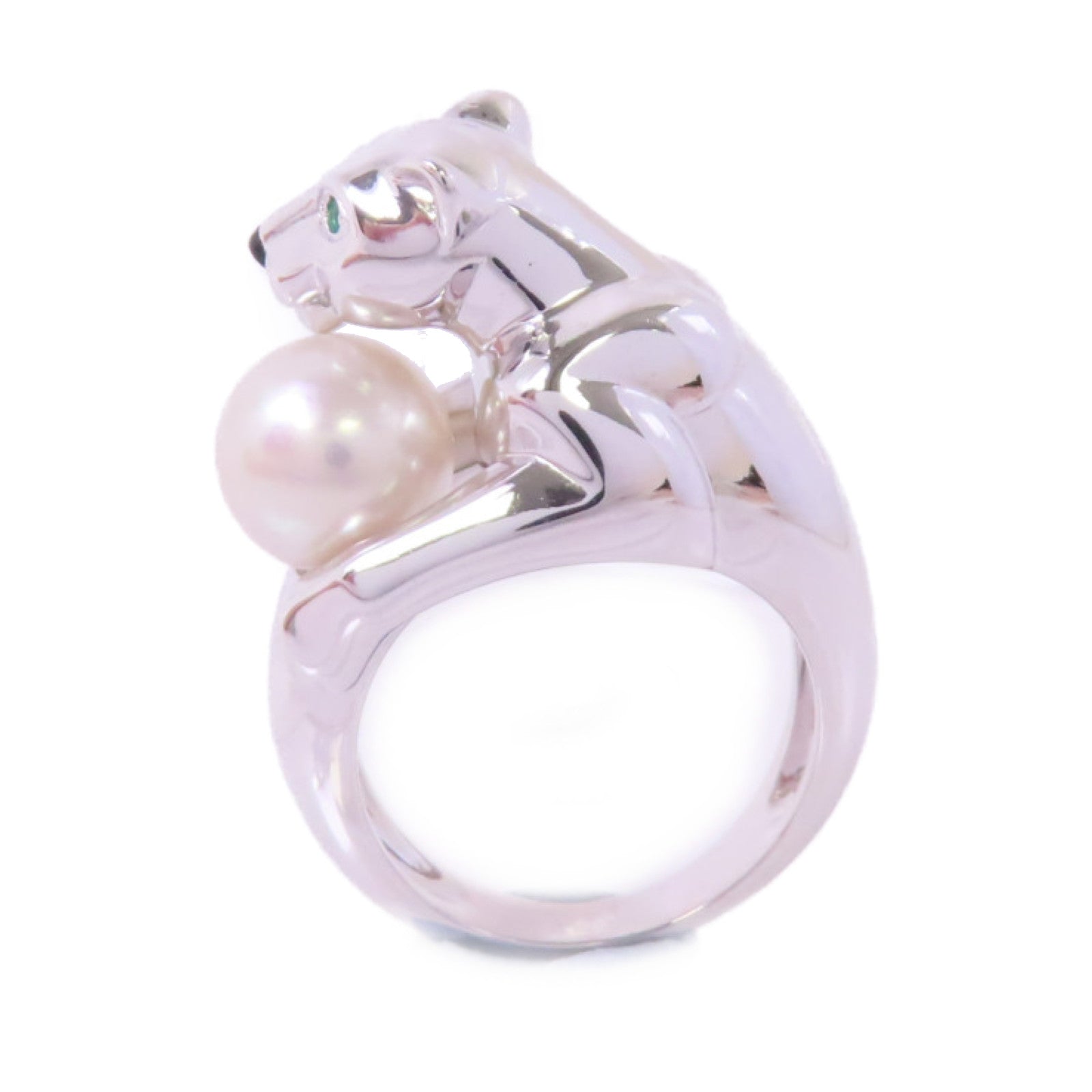 CARTIER 18K白金/珍珠Pearl Ring戒指#51/US#5.25