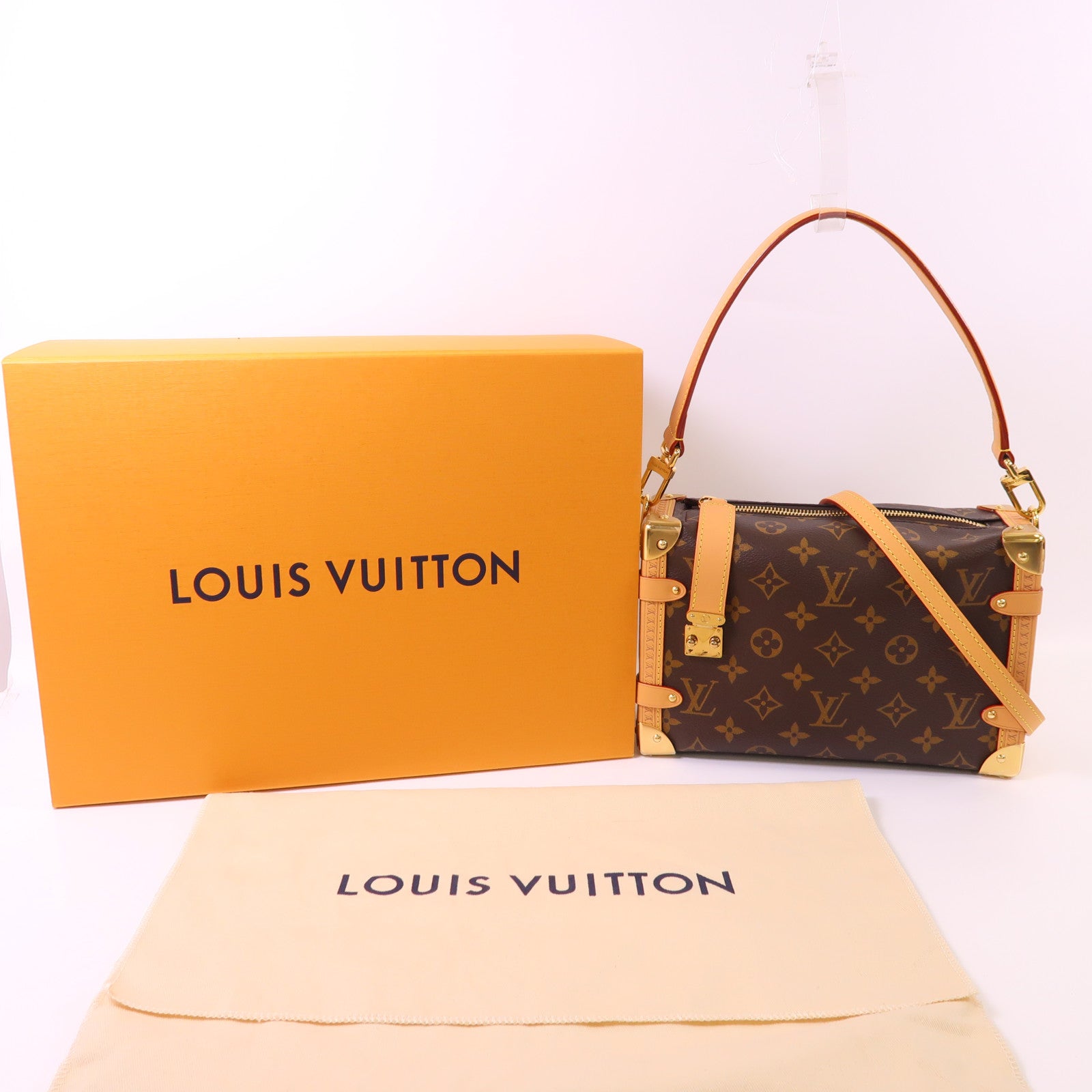 LOUIS VUITTON Monogram Side Trunk MM金扣手挽肩背兩用袋