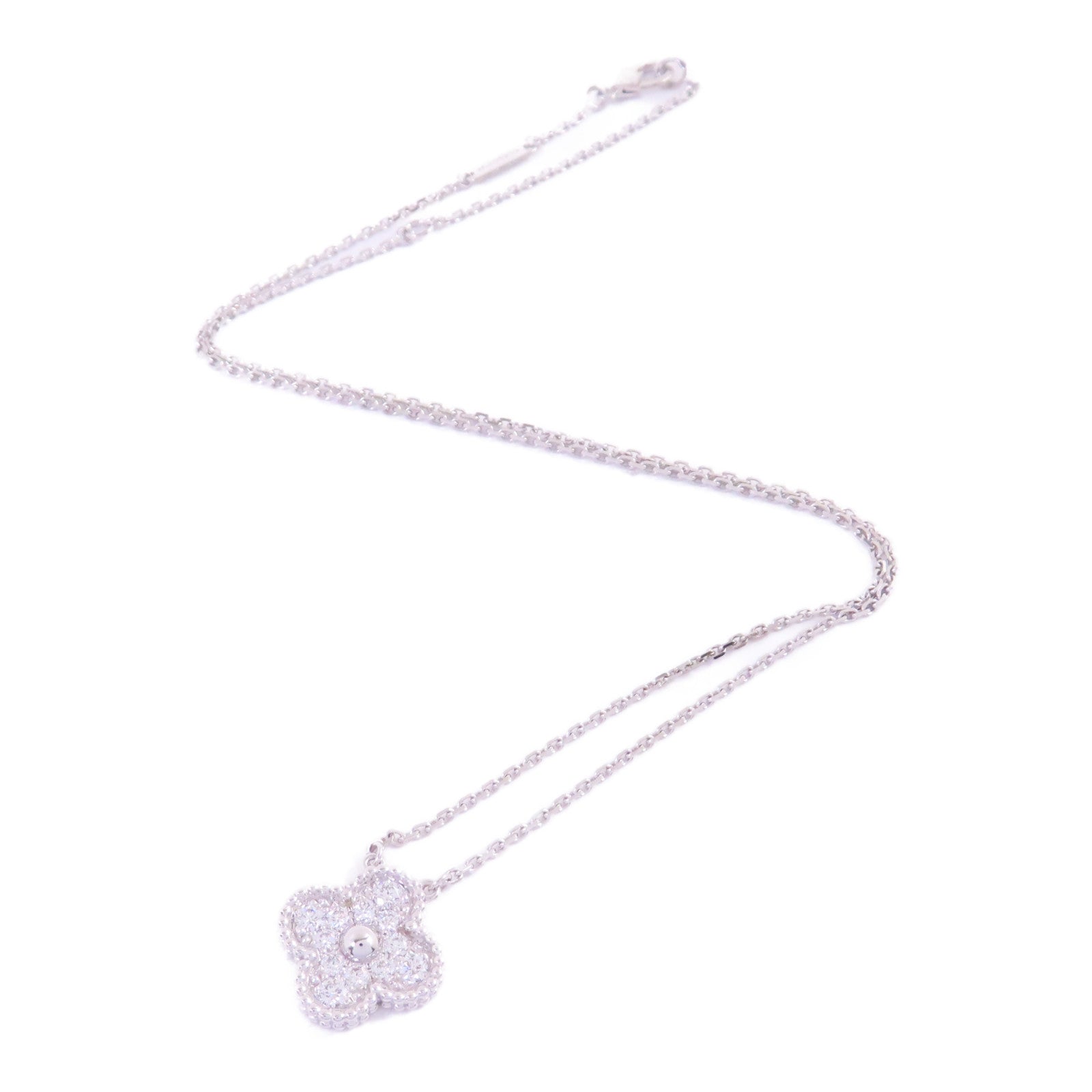 Van Cleef & Arpels【激減優惠】 18K白金/鑽石Vintage Alhambra Diamond Necklace項鏈