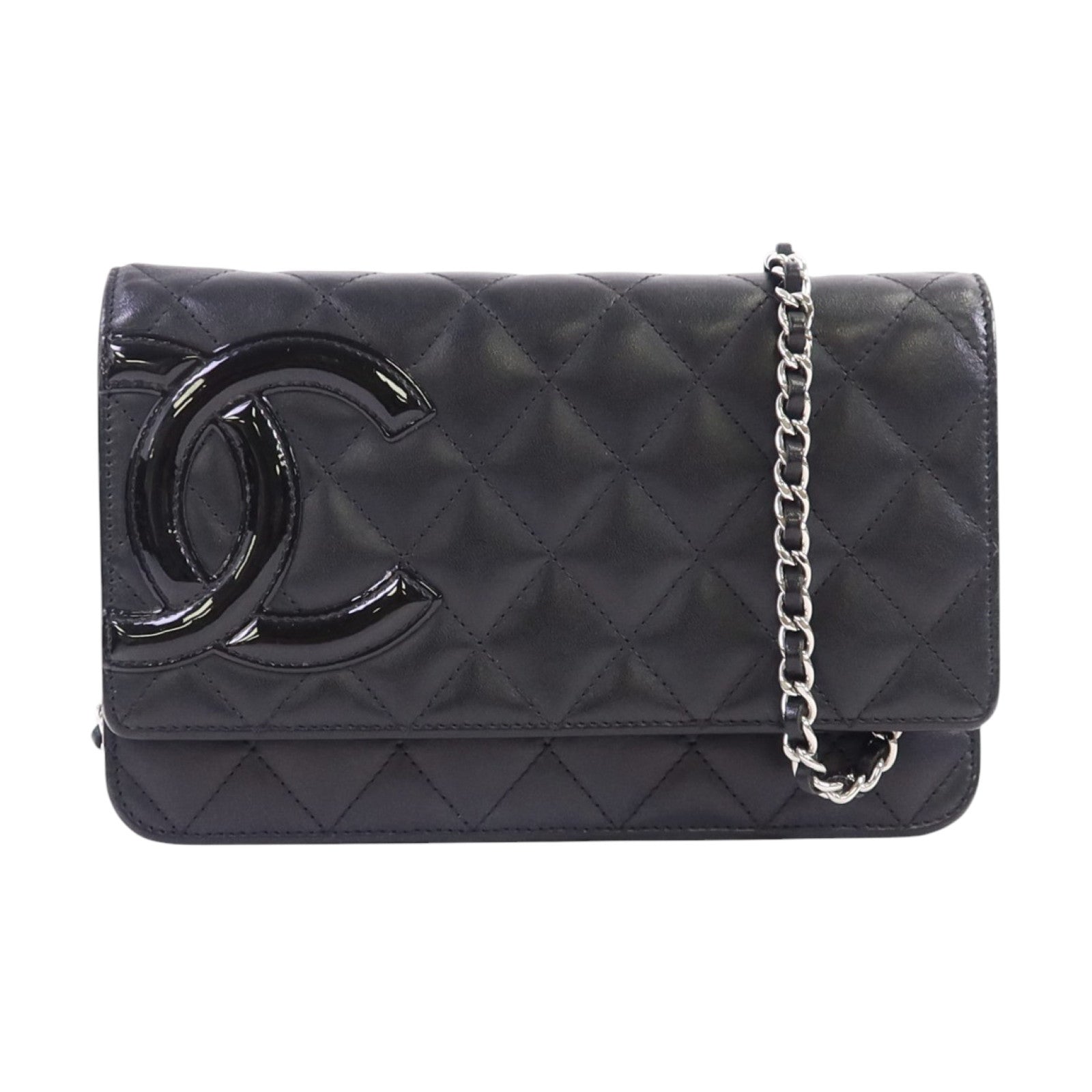 CHANEL 牛皮皮革WOC Wallet On Chain銀扣鏈帶肩背袋