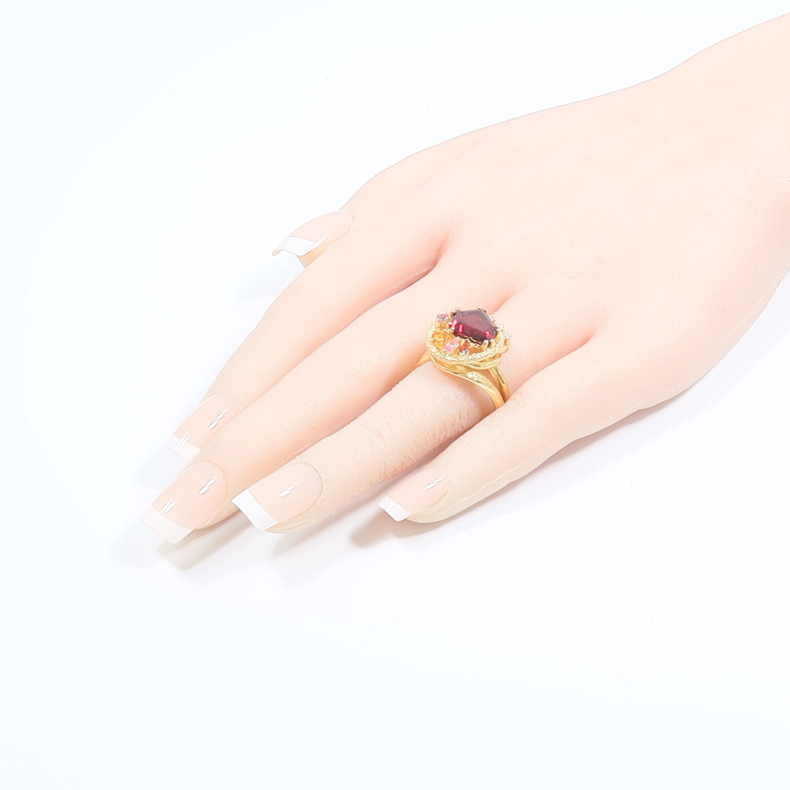 JEWELRY 18K黃金Rhodolite Garnet Diamond Ring紅榴石/鑽石戒指