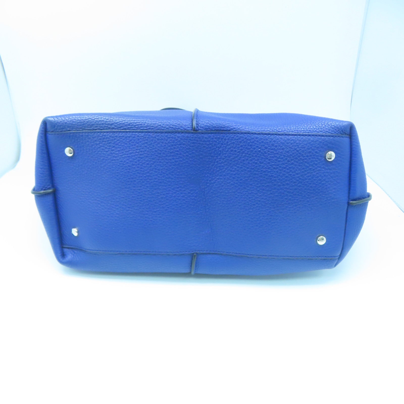TOD'S cowhide leather Shoulder Bag silver buckle shoulder bag blue