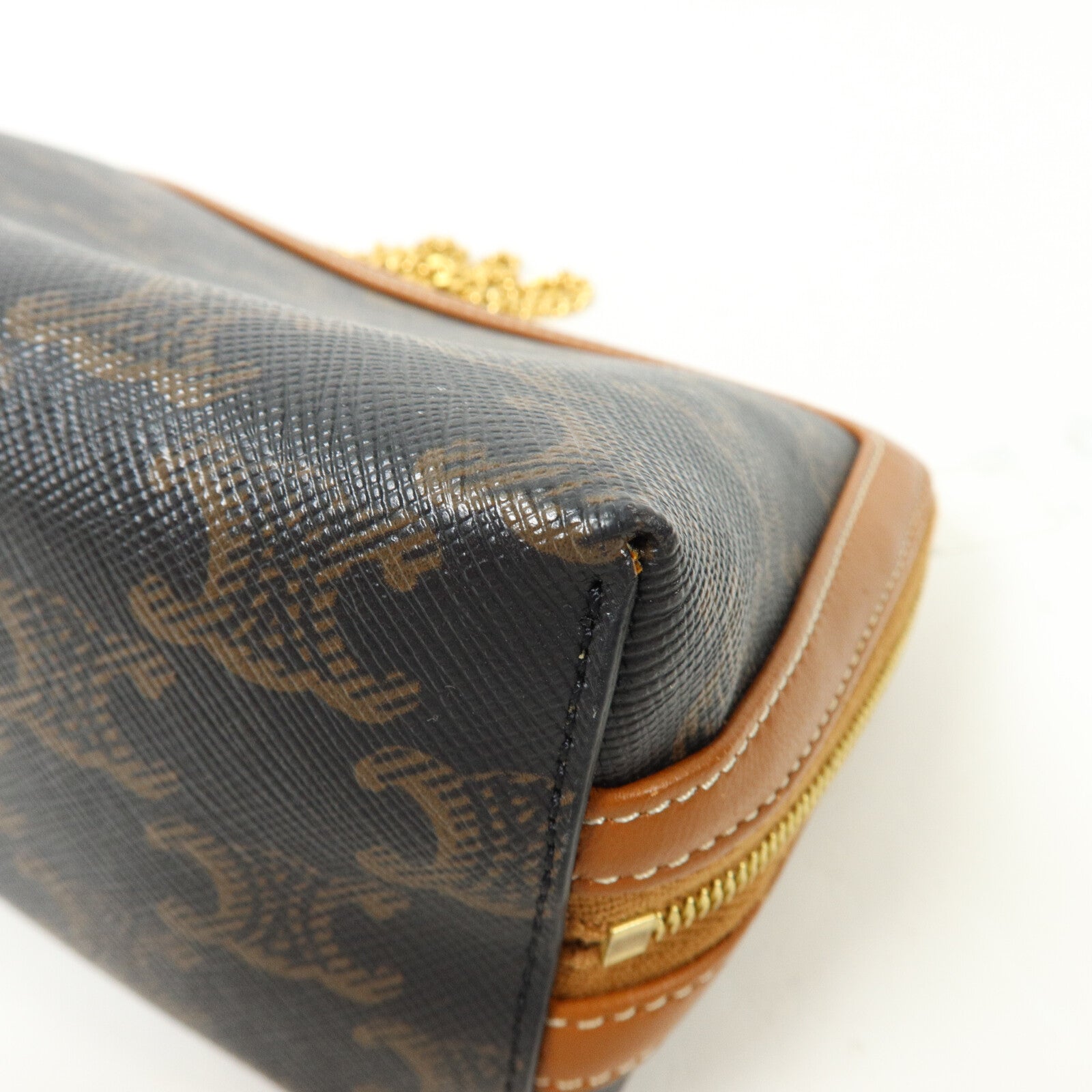 CELINE 塗層帆布Clutch On Chain鏈帶肩背袋