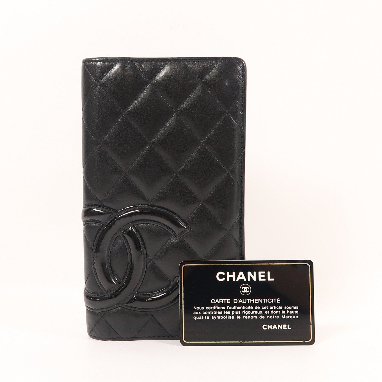 CHANEL 羊皮皮革Cambon Wallet銀扣長錢包