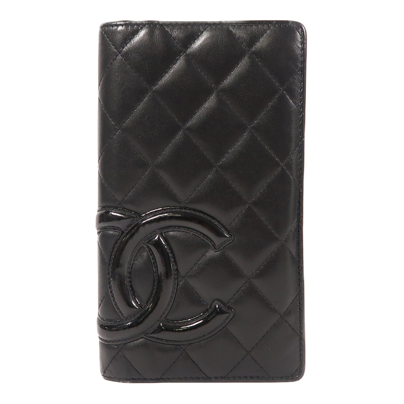 CHANEL 羊皮皮革Cambon Wallet銀扣長錢包