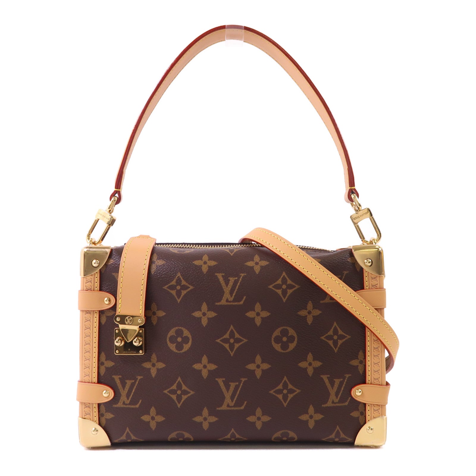 LOUIS VUITTON Monogram Side Trunk MM金扣手挽肩背兩用袋