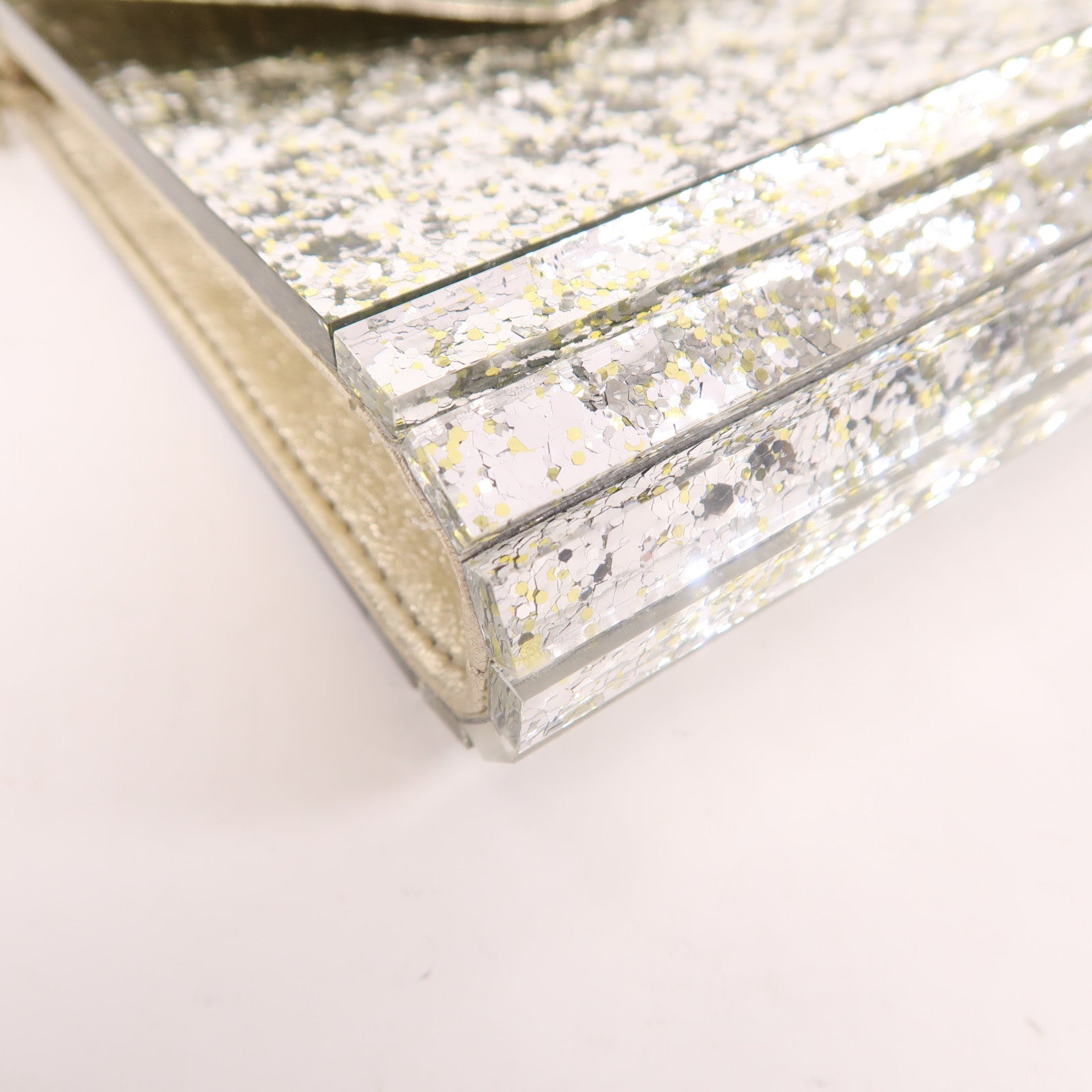 JIMMY CHOO PVC Chain Shoulder金扣鏈帶肩背袋