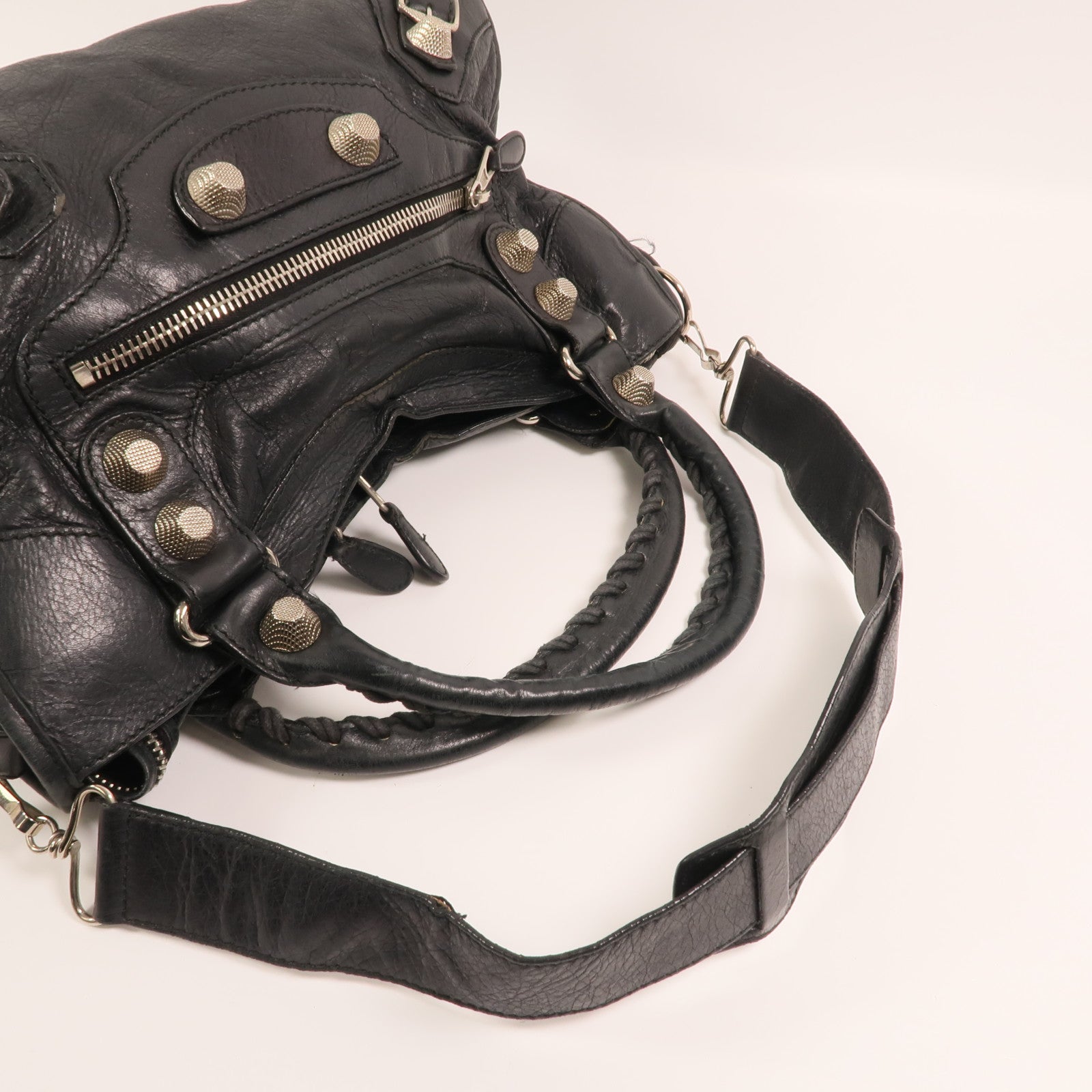 BALENCIAGA 牛皮皮革City Bag銀扣手挽肩背兩用袋