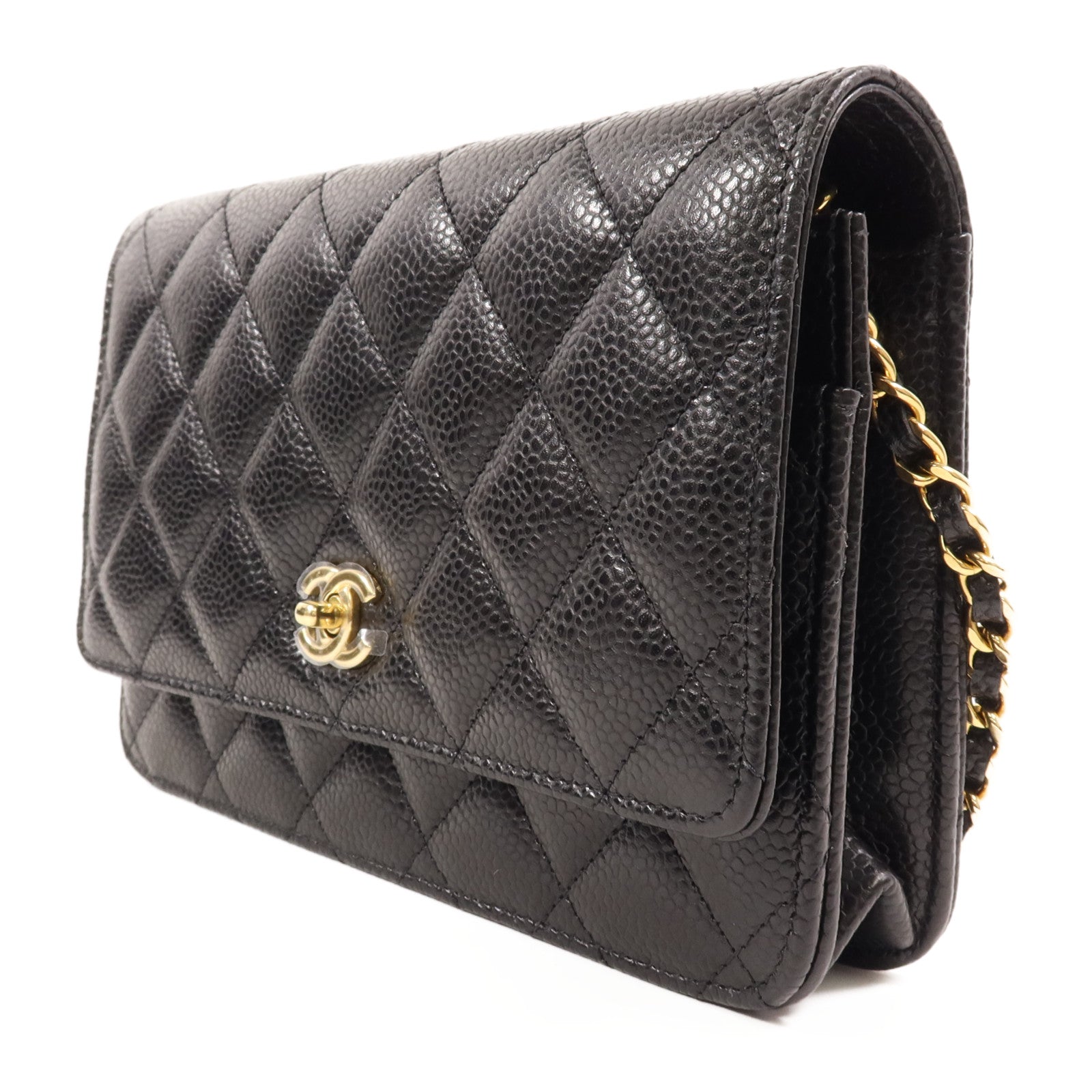 CHANEL 牛皮皮革WOC Wallet On Chain金扣鏈帶肩背袋