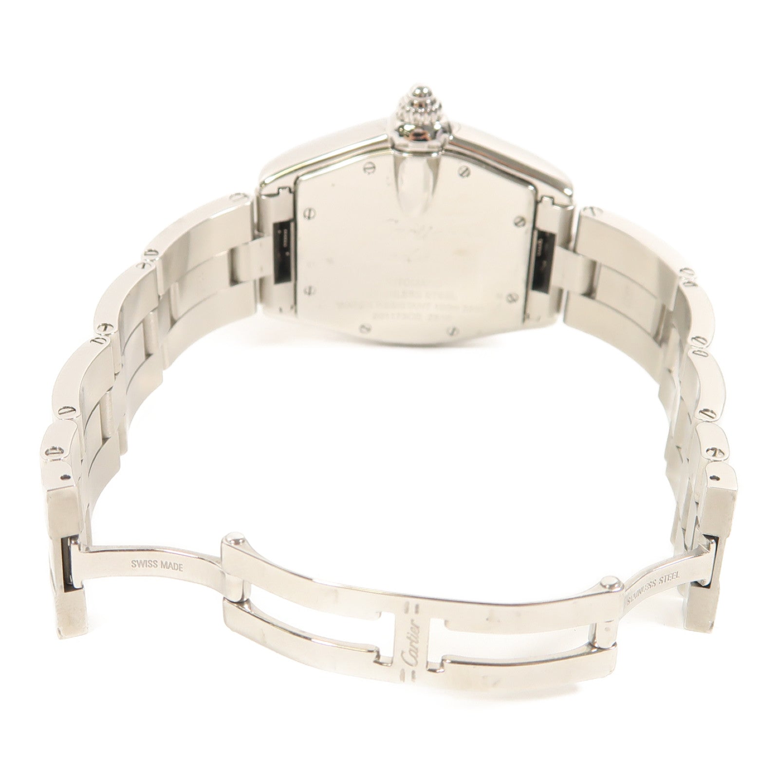 CARTIER Roadster不鏽鋼手錶自動機芯黑色