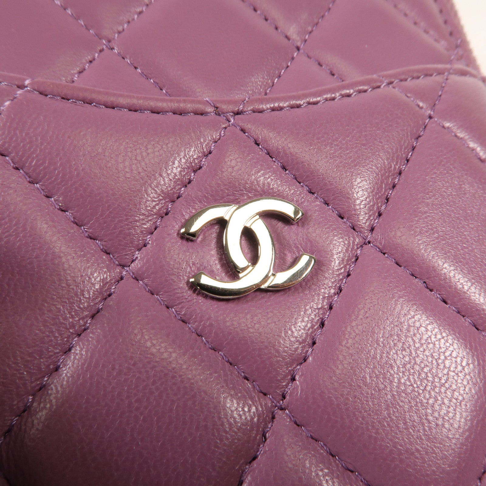 CHANEL 羊皮皮革Clutch Bag銀扣手拿包