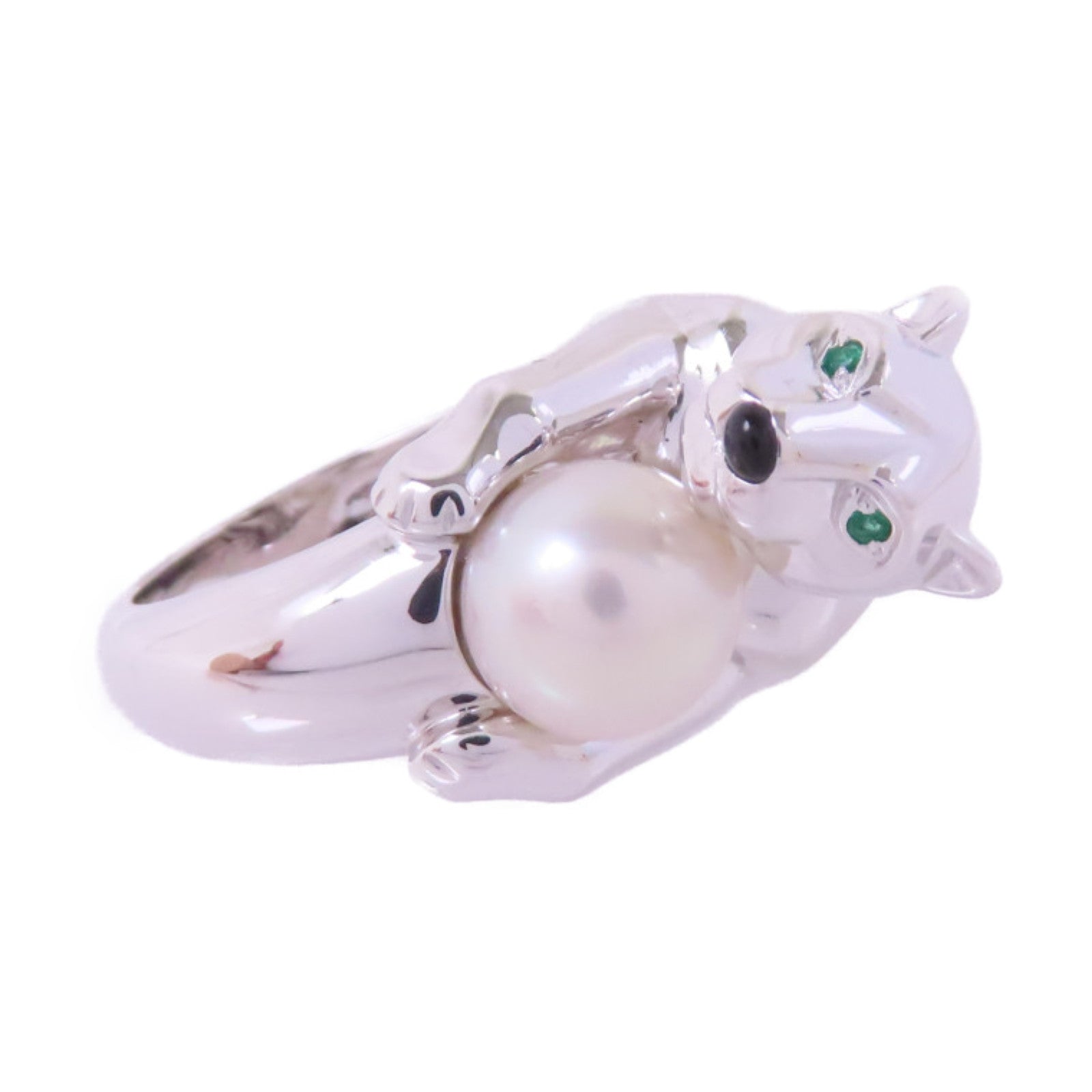 CARTIER 18K白金/珍珠Pearl Ring戒指#51/US#5.25