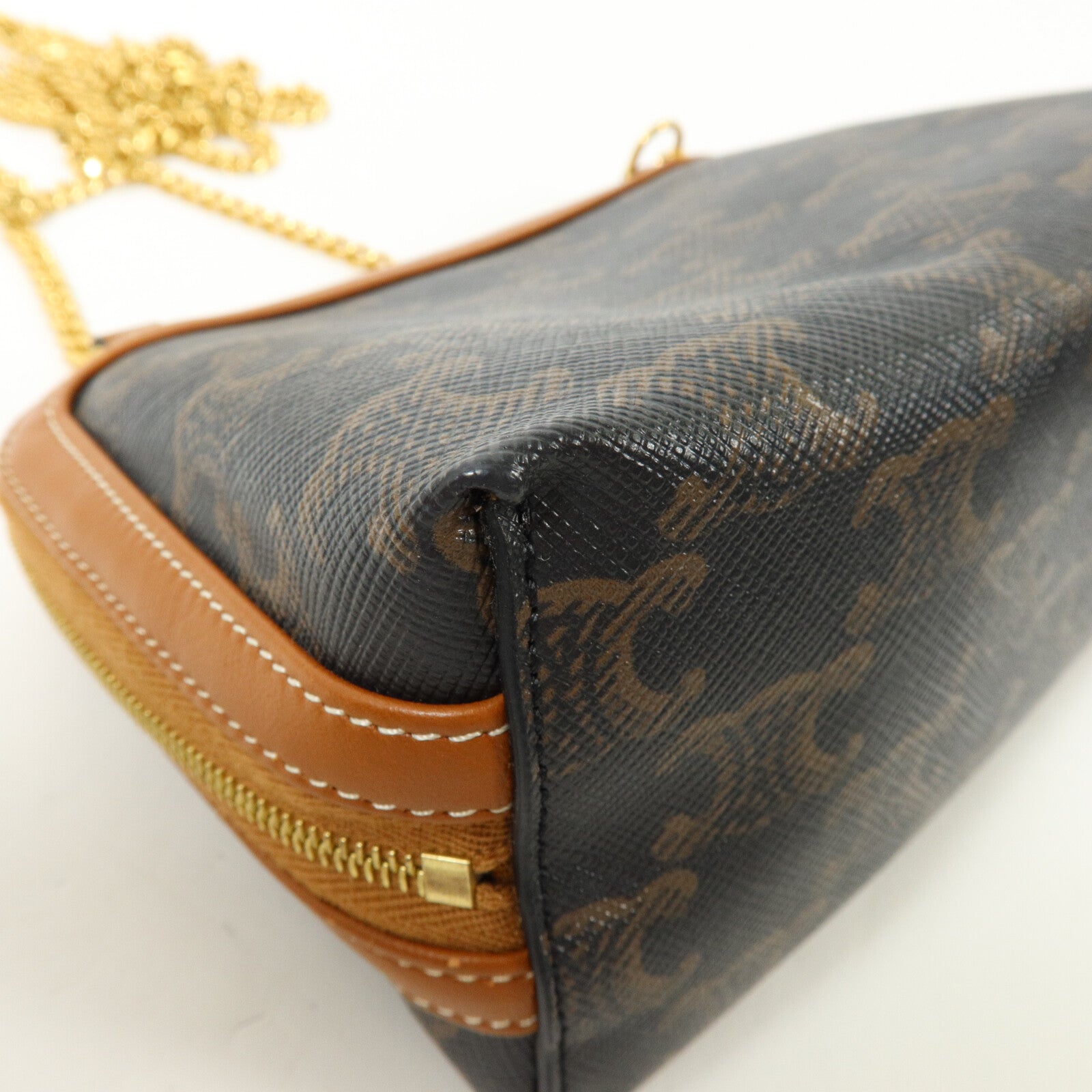 CELINE 塗層帆布Clutch On Chain鏈帶肩背袋