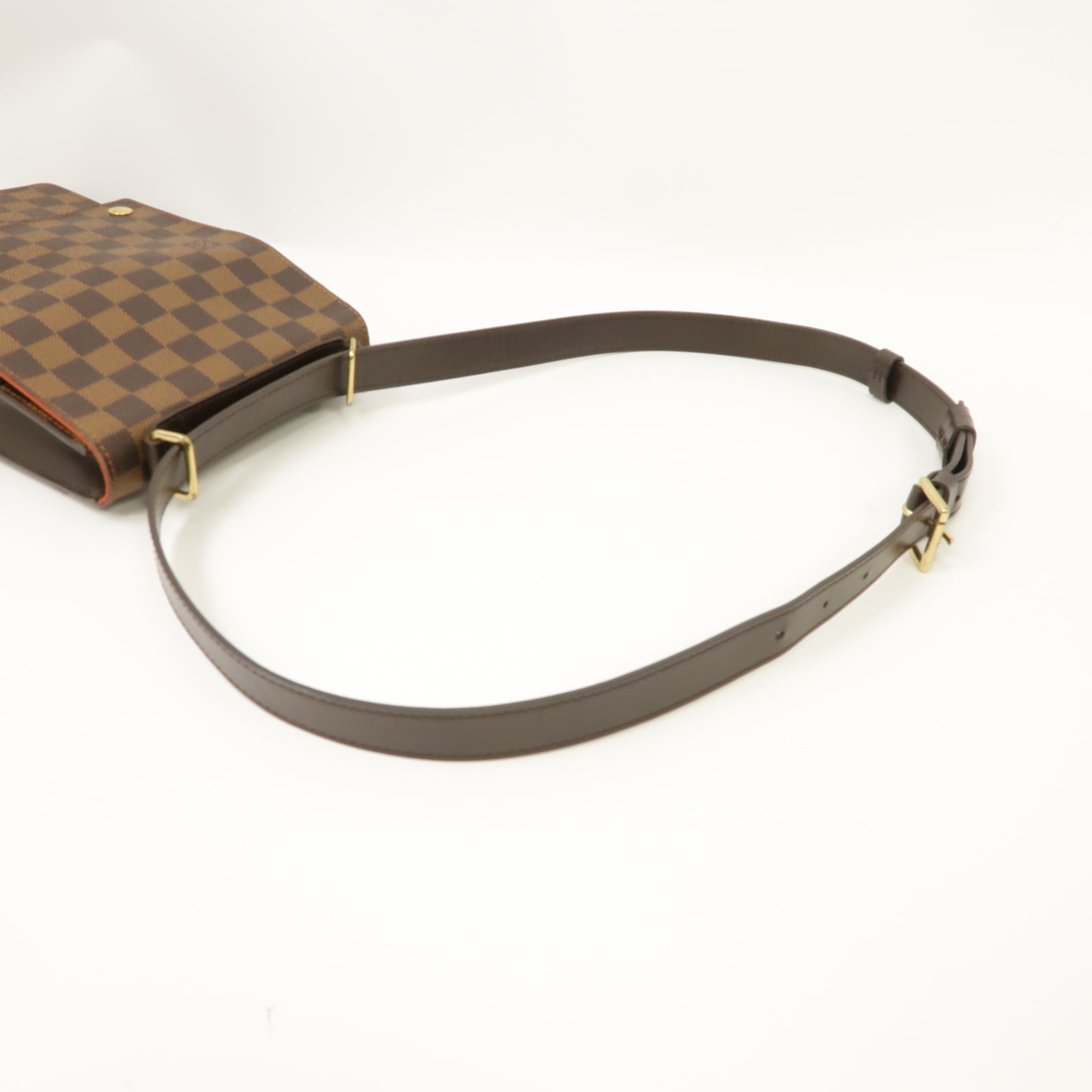 LOUIS VUITTON 【激減優惠】Damier Portello Shoulder Bag金扣肩背袋Ebene